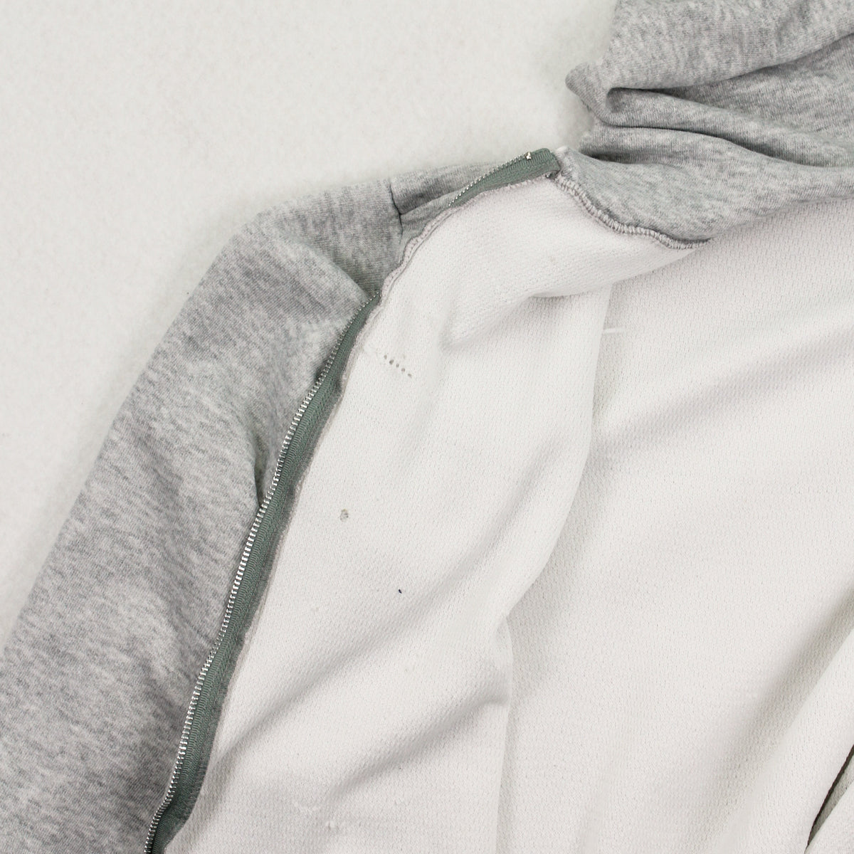 80s Thermal Lined Blank Zip Hoodie XL