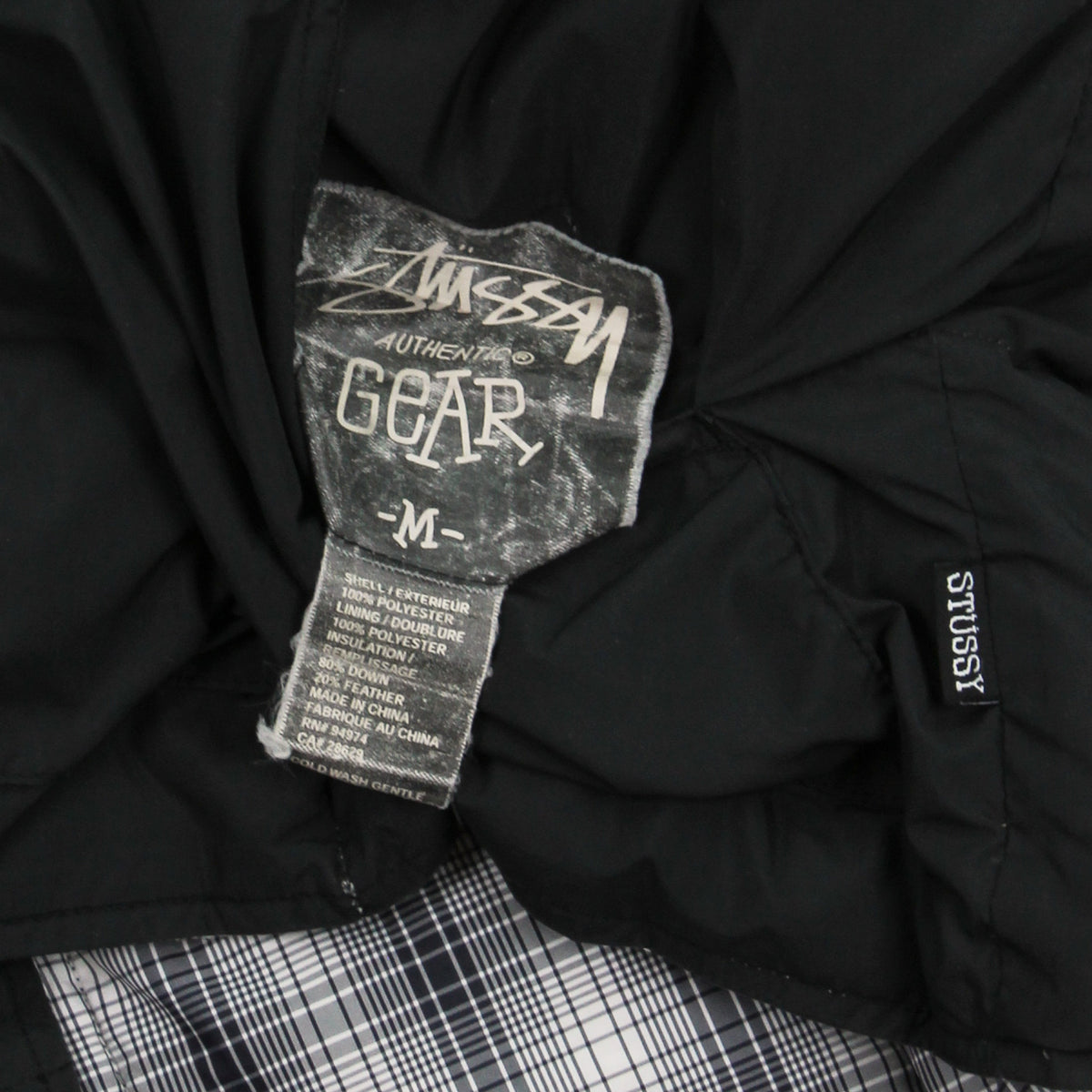 2000s Stussy Reversible Plaid Puffer Vest M