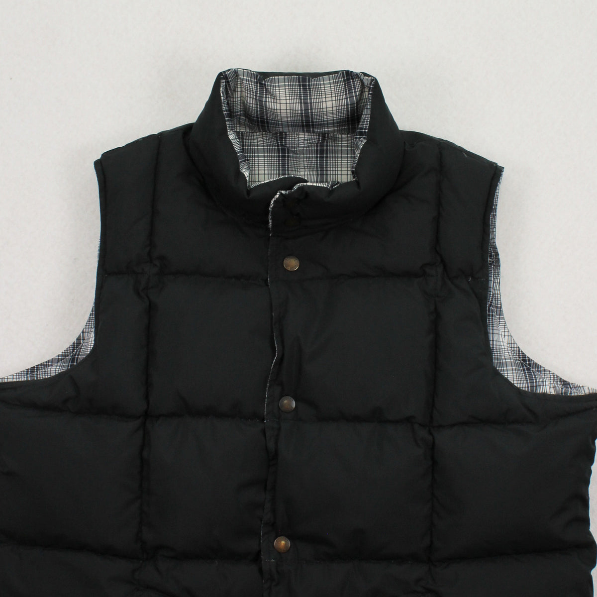 2000s Stussy Reversible Plaid Puffer Vest M