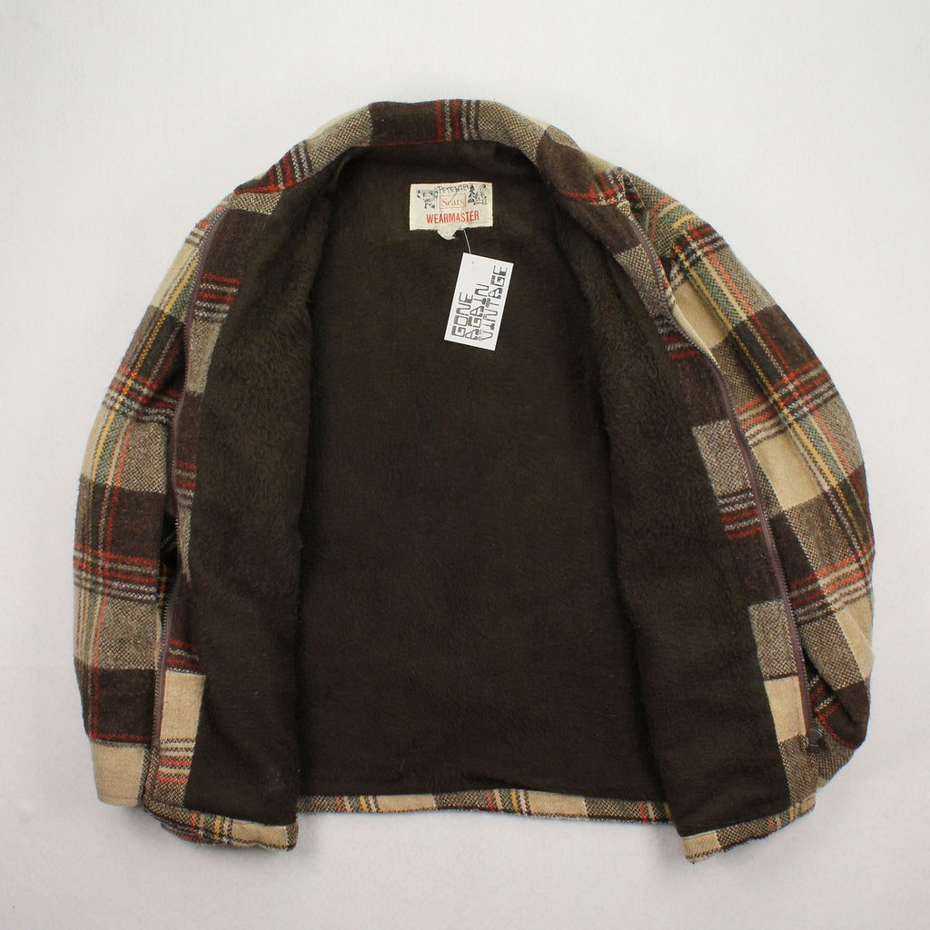 Vintage Sears Wearmaster Sherpa Lined Wool Plaid Jacket L