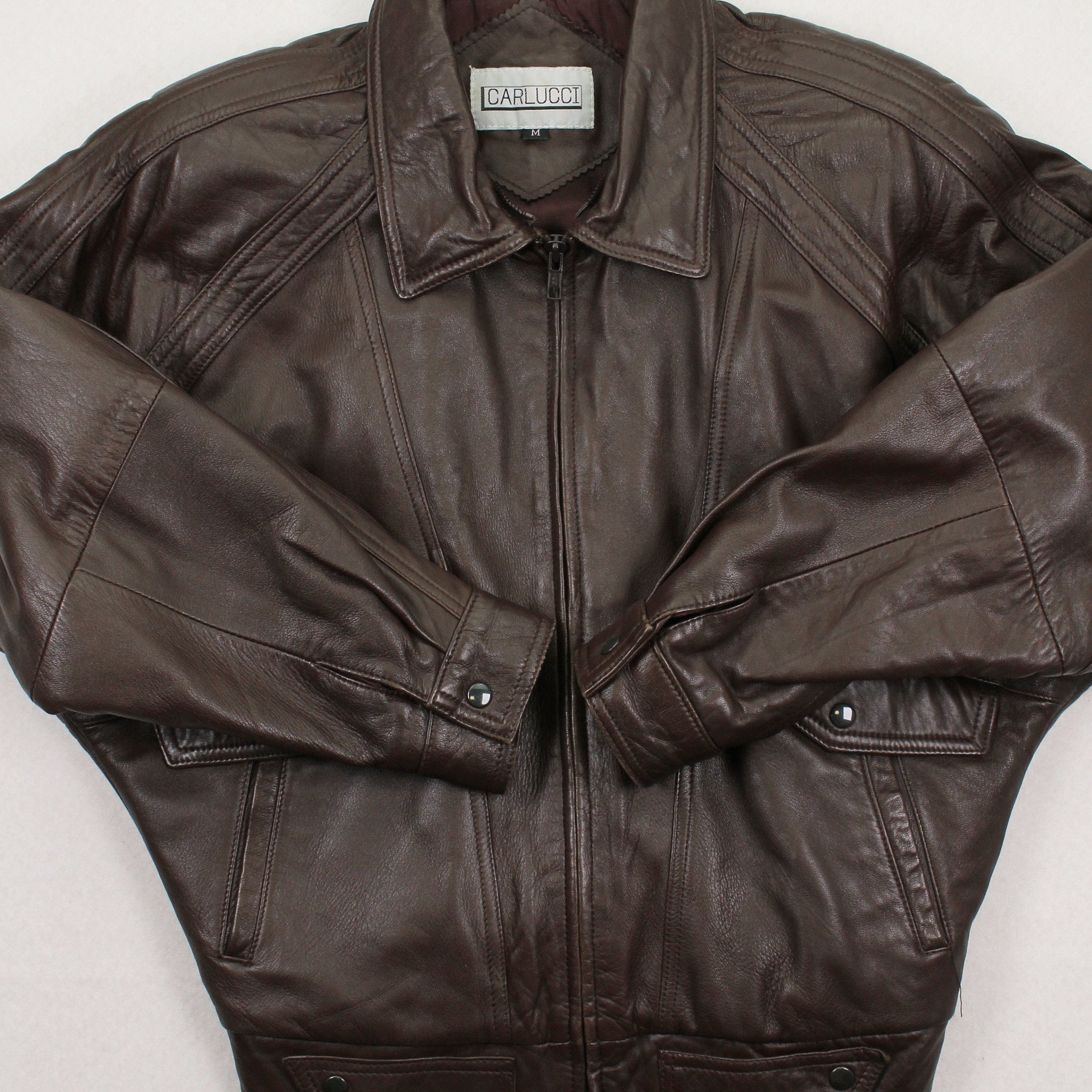 Vintage Carlucci Leather Bomber Jacket Women's M