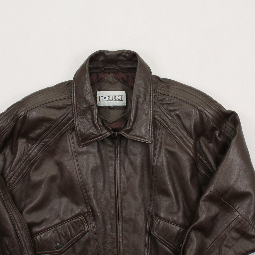 Vintage Carlucci Leather Bomber Jacket Women's M