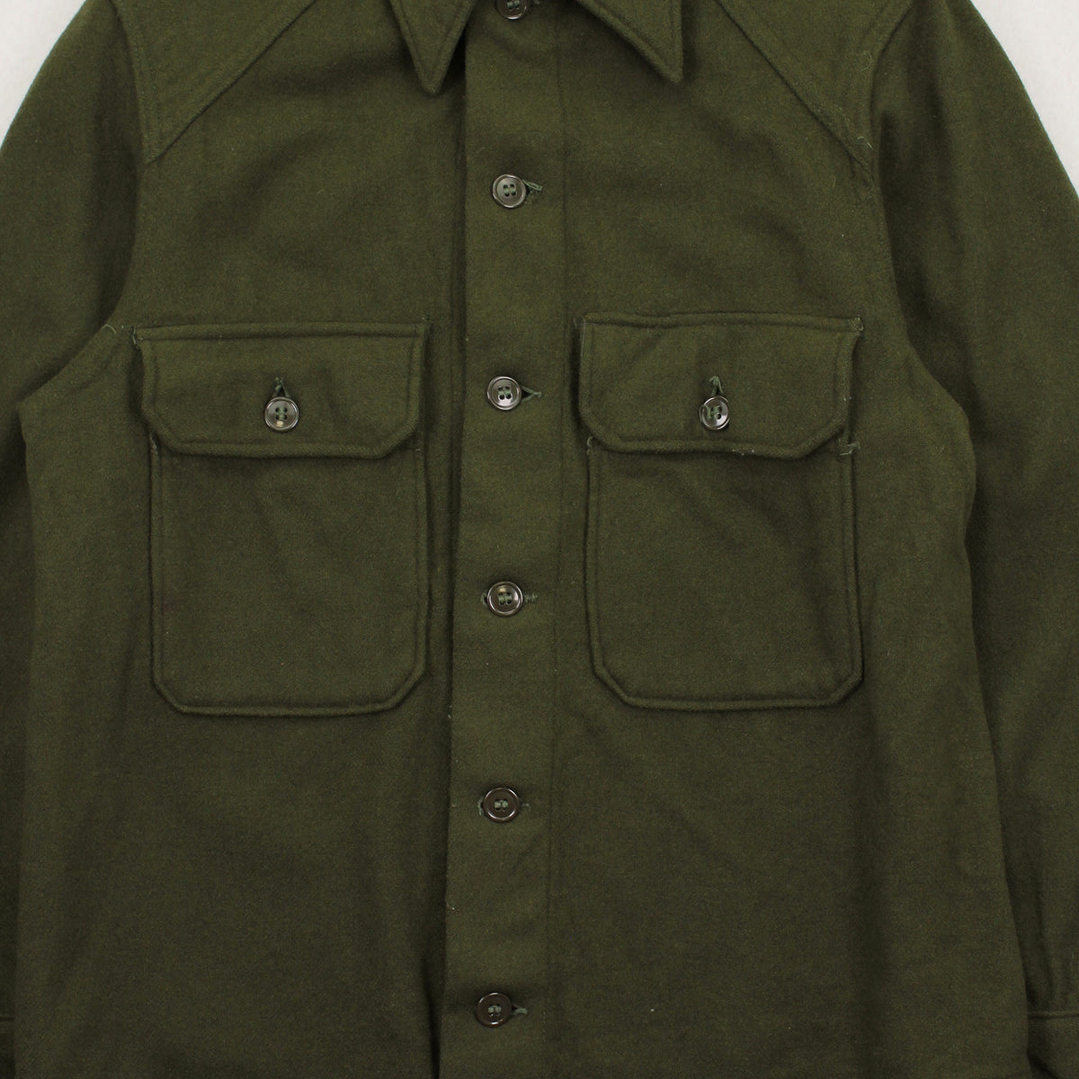 Vintage Military Wool Button Up Shirt M