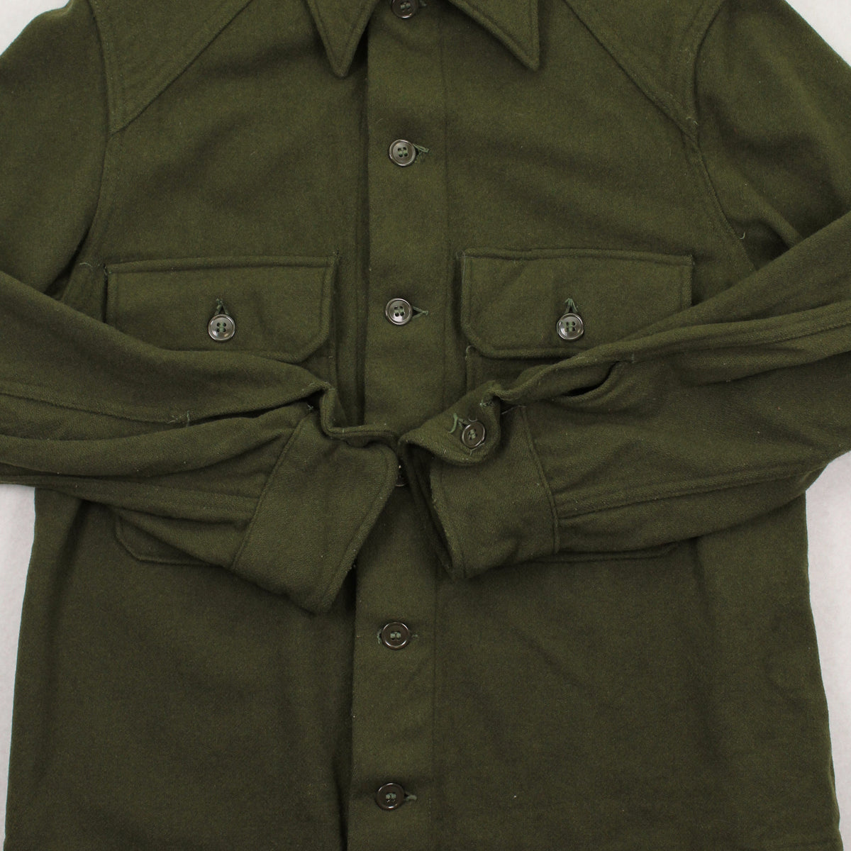 Vintage Military Wool Button Up Shirt M