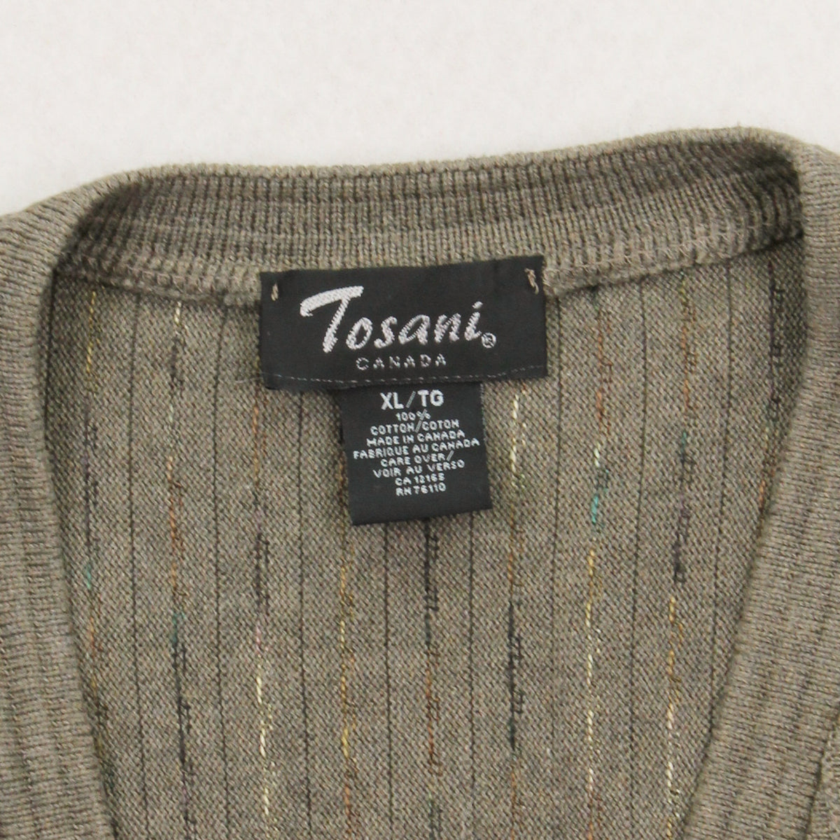Vintage Tosani Pattern Knit Cardigan Sweater XL