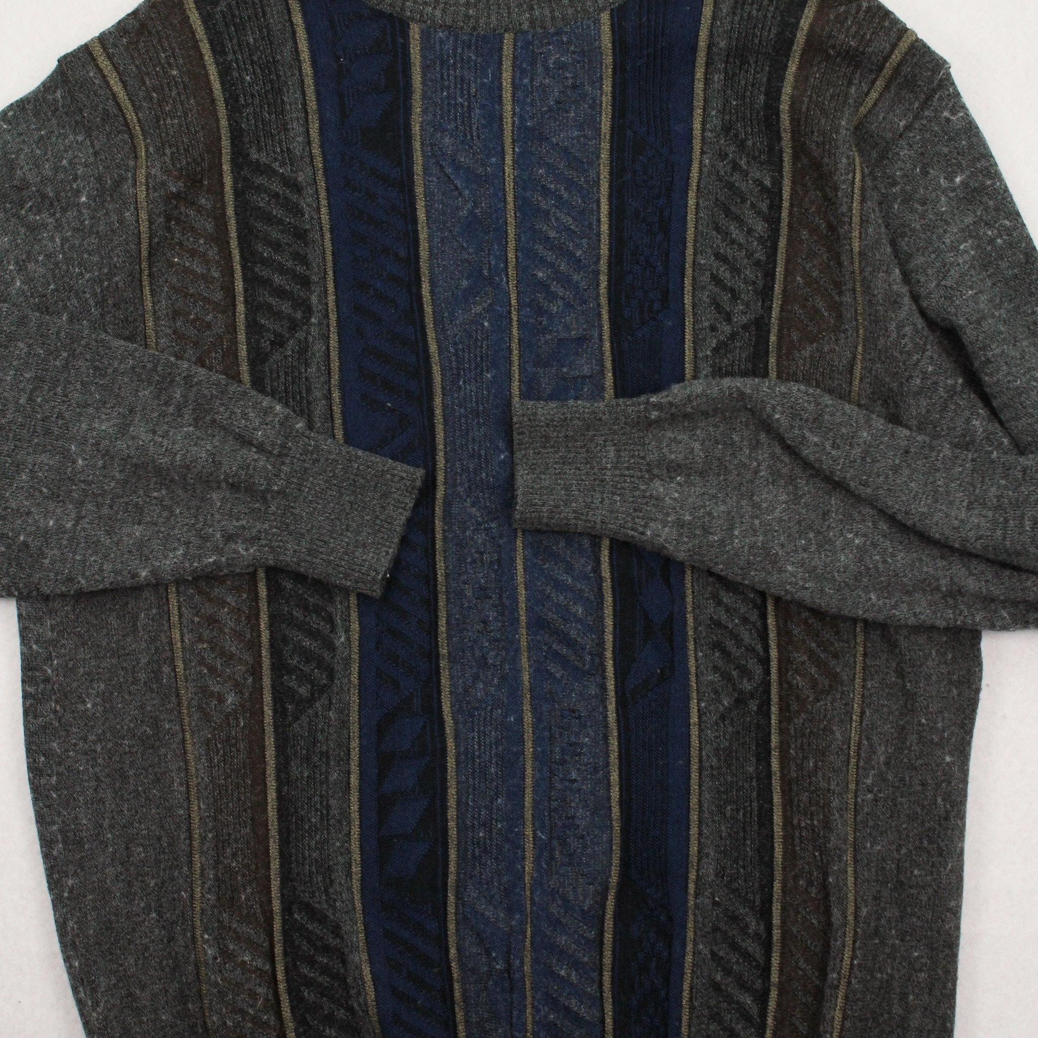 Vintage Platinum Mode Striped Sweater L