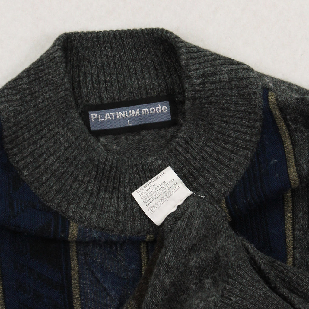 Vintage Platinum Mode Striped Sweater L