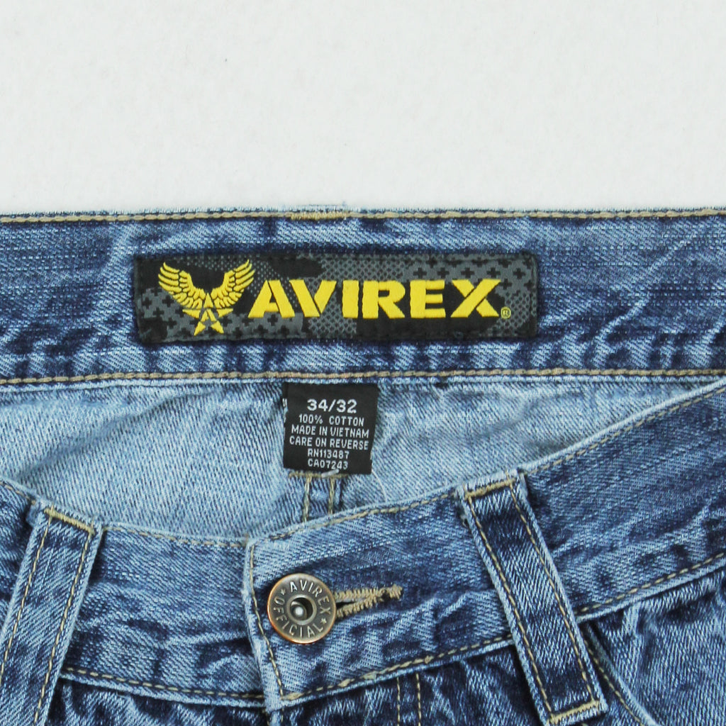 Y2K Avirex Baggy Medium Wash Denim 34