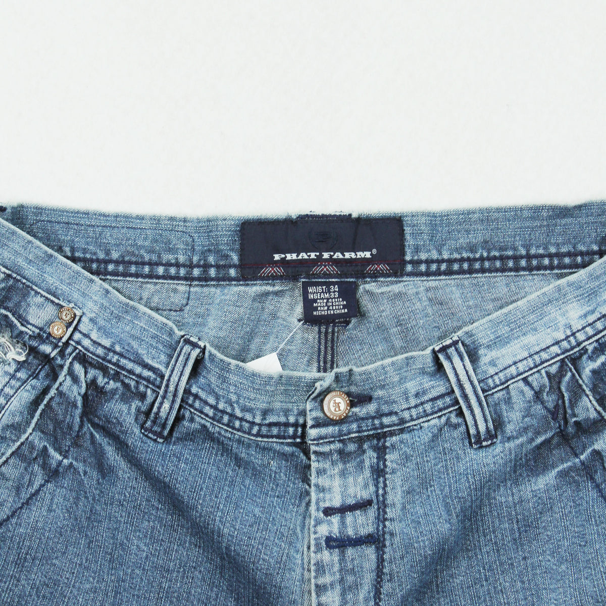 Y2K Phat Farm Baggy Medium Wash Denim 34