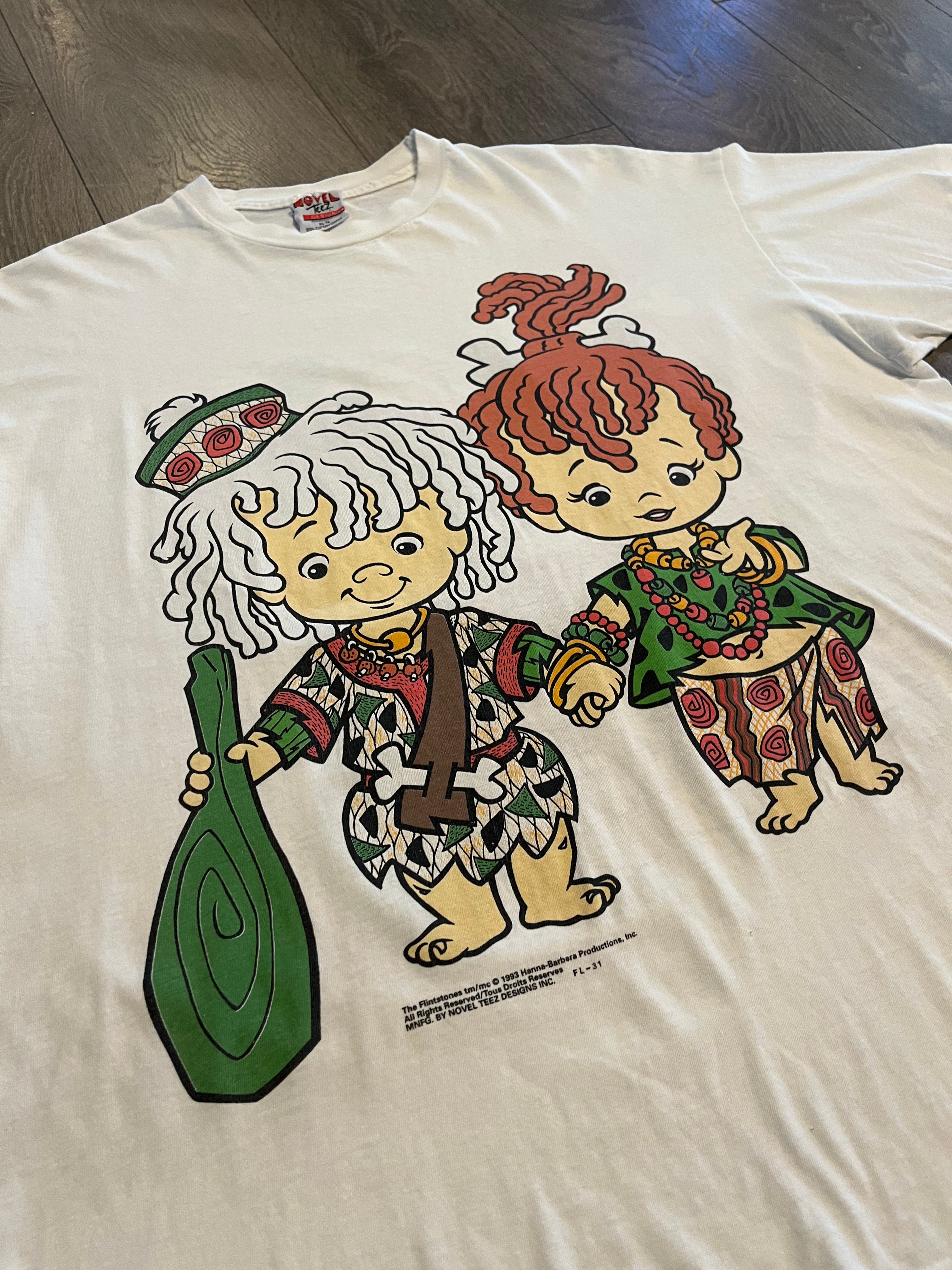 1993 Flintstones Pebbles & Bam Bam tee XL