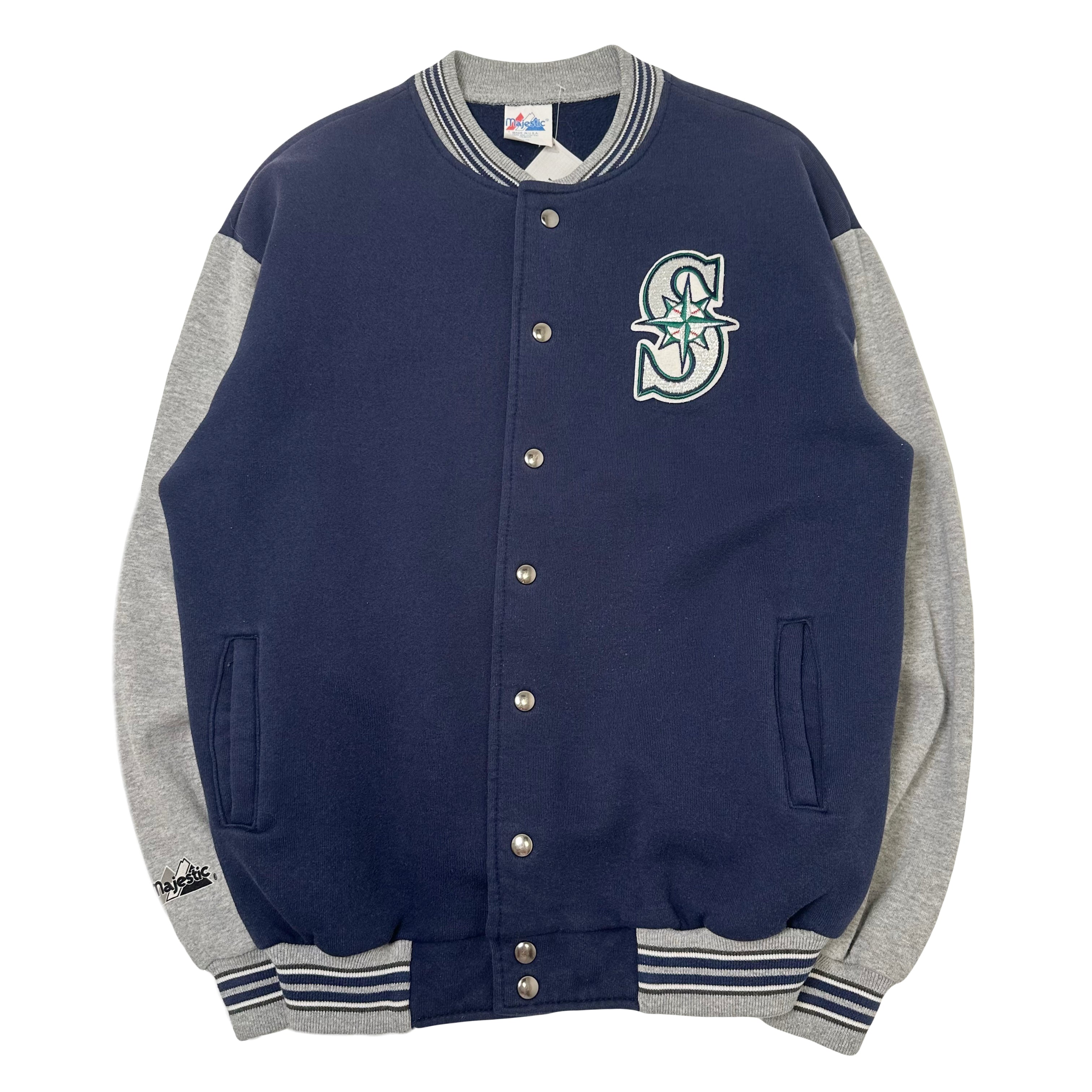 90s Majestic Seattle Mariners MLB Team Varsity Jacket L