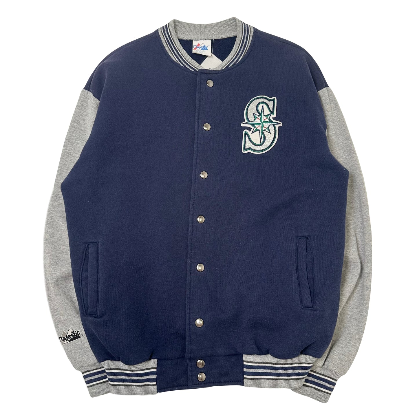 90s Majestic Seattle Mariners MLB Team Varsity Jacket L