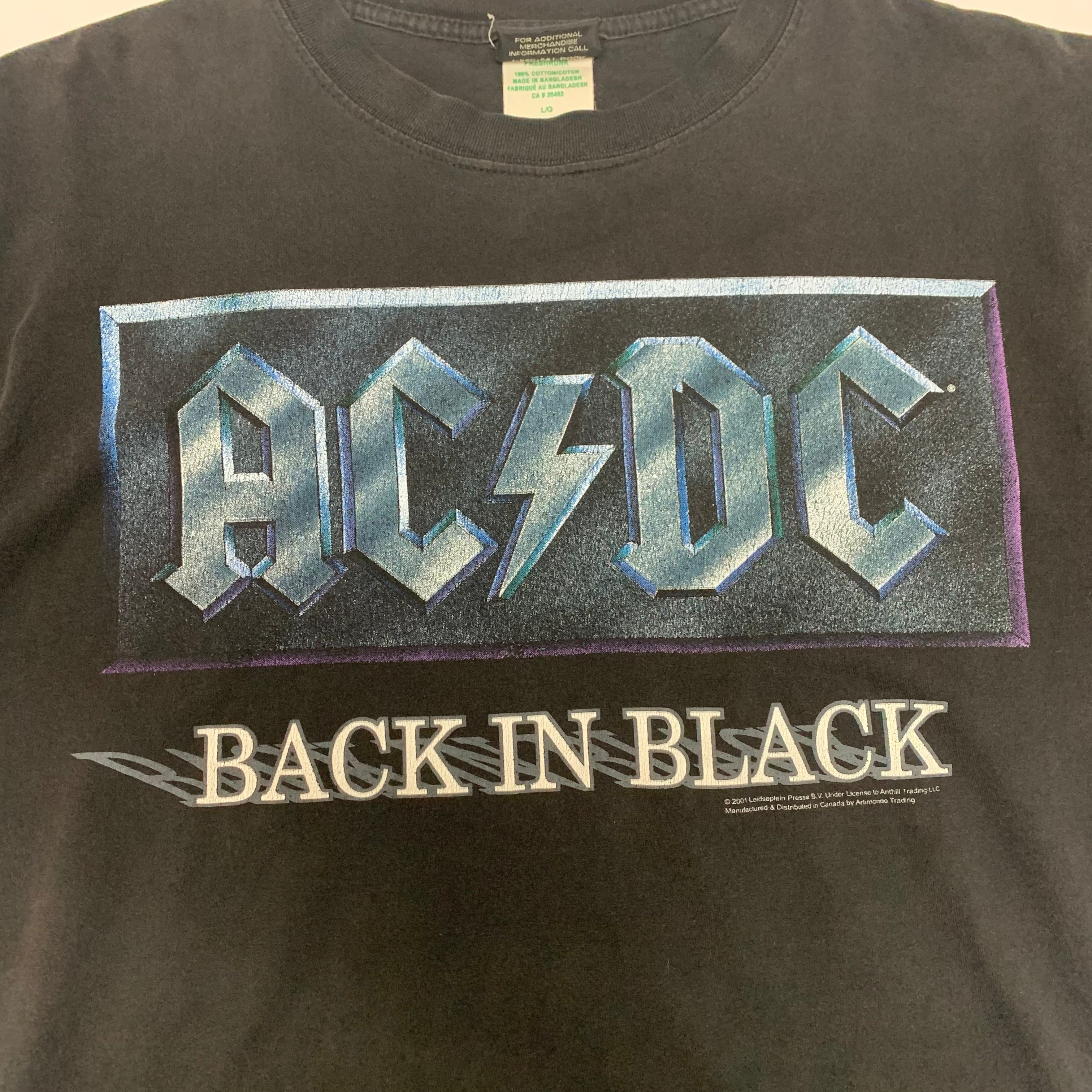 2001 AC/DC Back In Black Tee L
