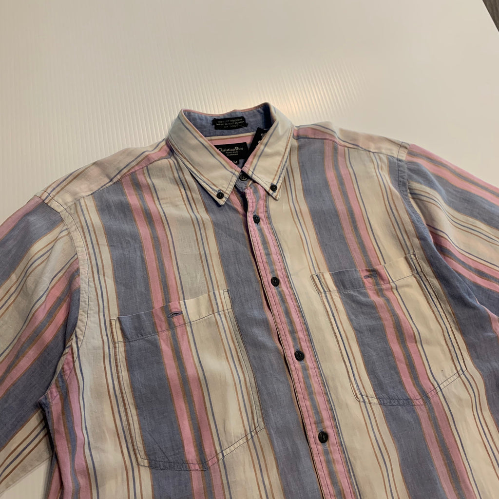 Vintage Christian Dior Striped Button Up M