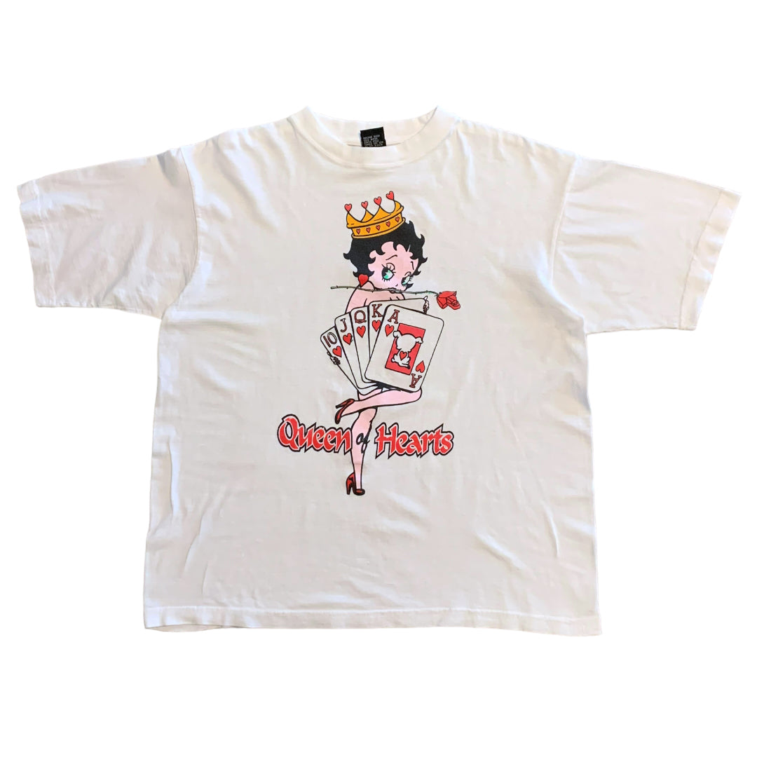 Vintage Betty Boop Queen of Hearts tee L