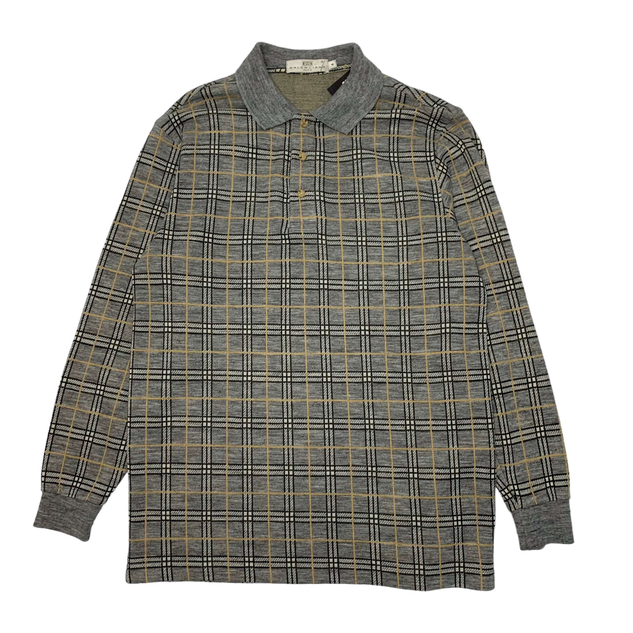 Balenciaga Plaid Collared Sweater XL