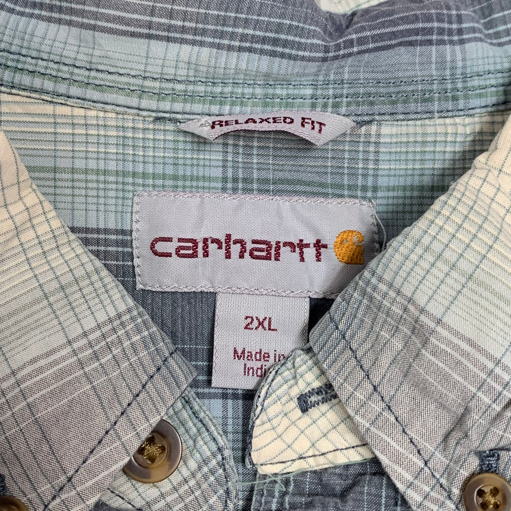 Carhartt Blue Plaid SS Shirt 2XL