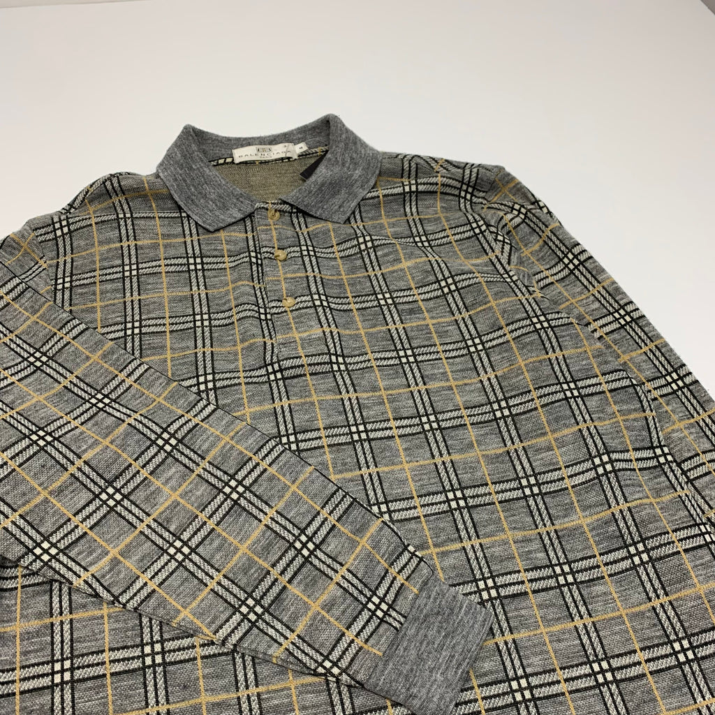 Balenciaga Plaid Collared Sweater XL