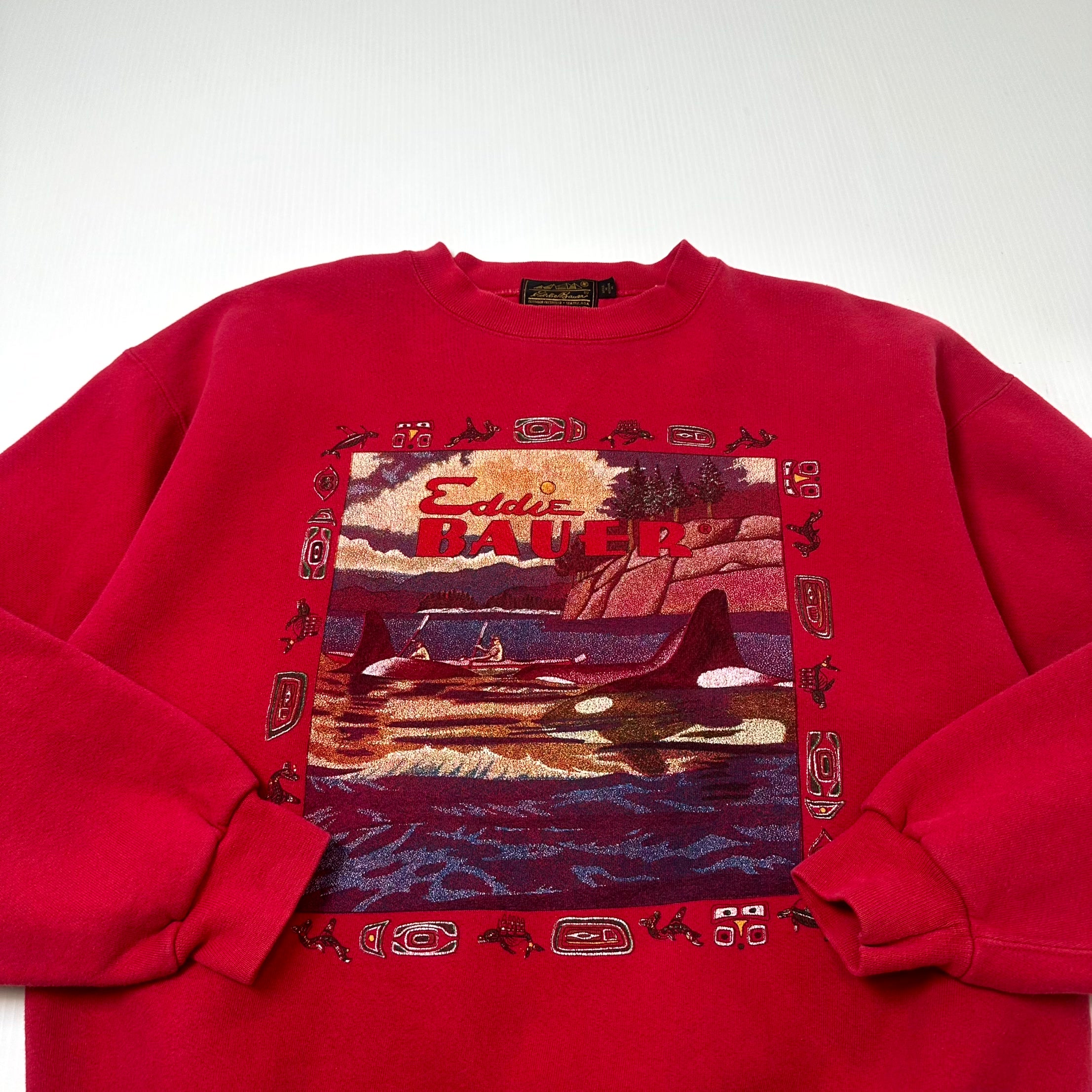 90s Eddie Bauer Aztec Graphic Sweatshirt M