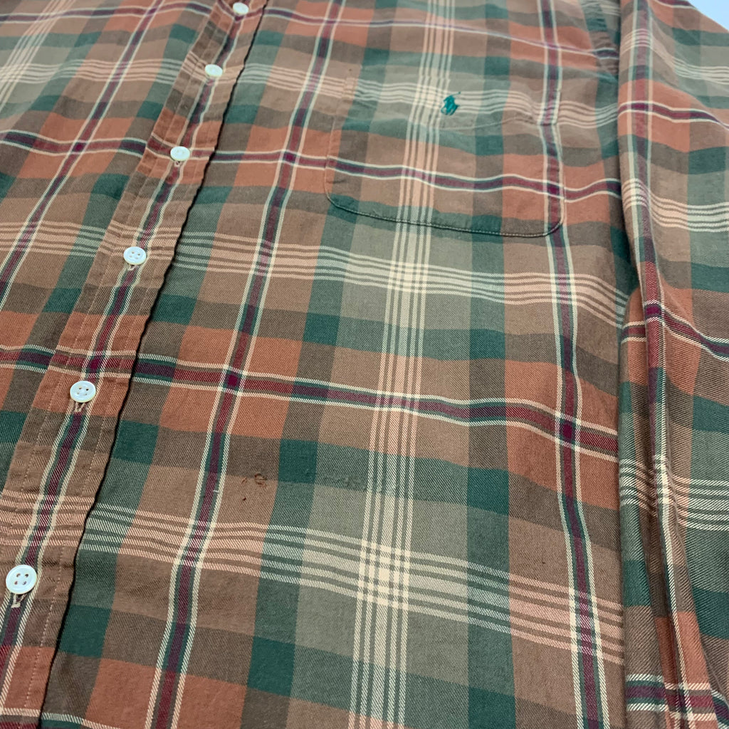 90s Polo Plaid Button Down XL