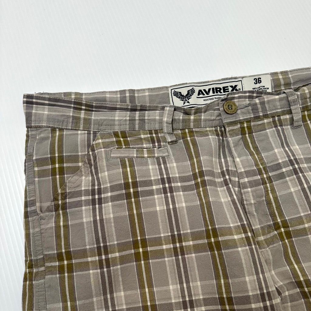 Y2K Avirex Plaid Bermuda Shorts 36