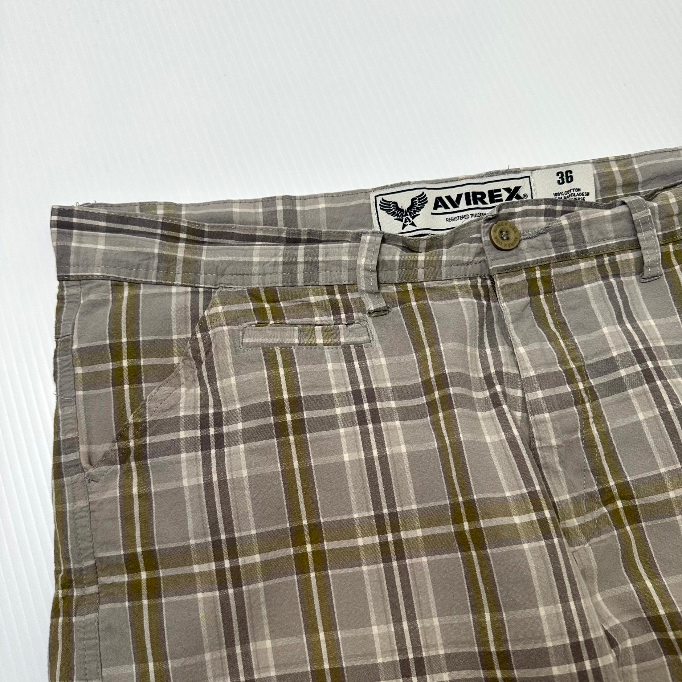 Y2K Avirex Plaid Bermuda Shorts 36