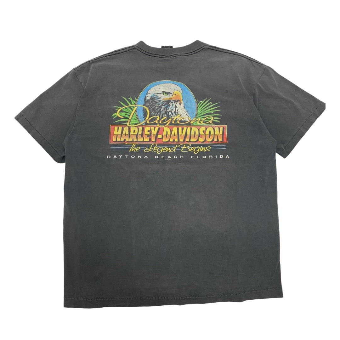 90s Harley Daytona Beach Faded Pocket Tee XL