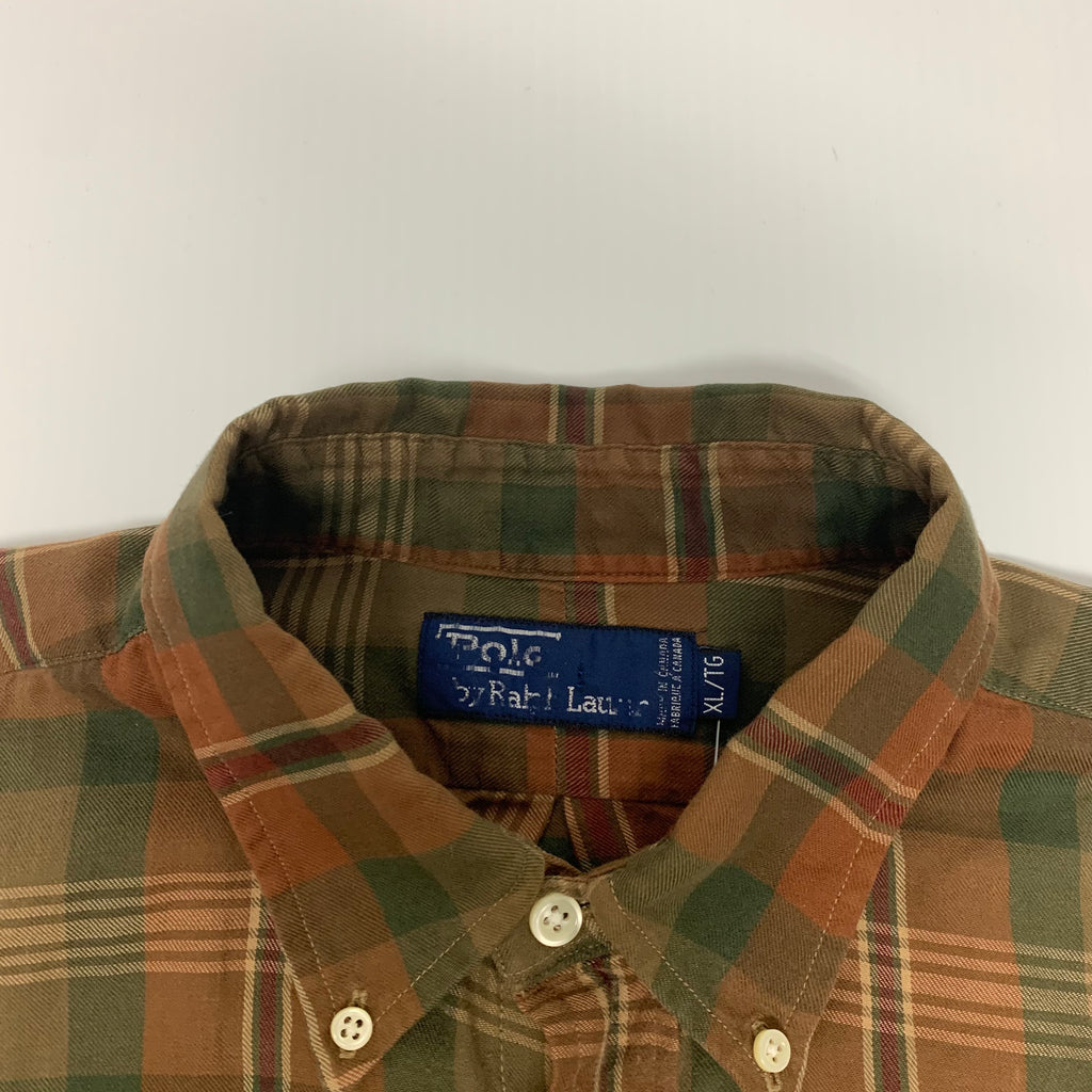 90s Polo Plaid Button Down XL