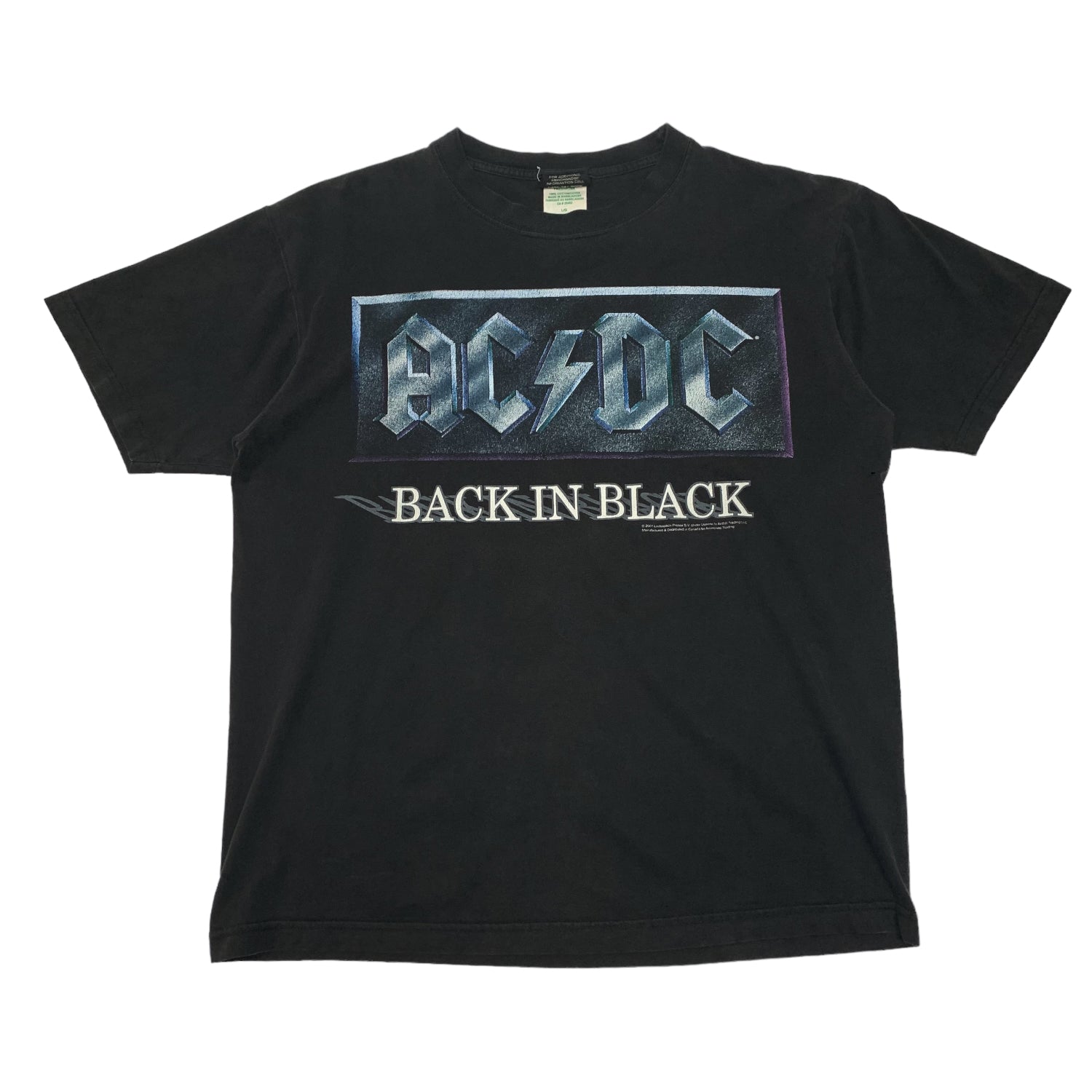 2001 AC/DC Back In Black Tee L
