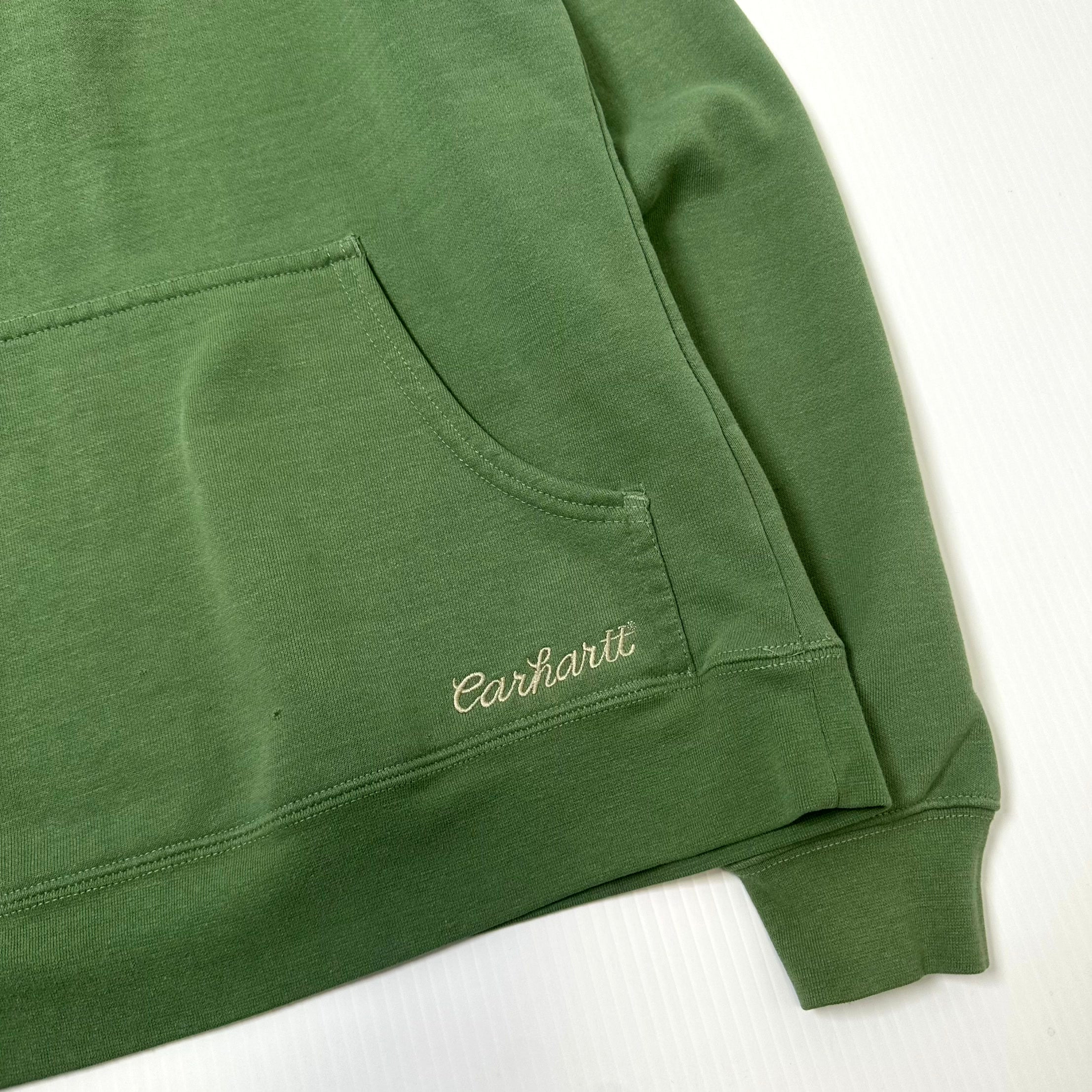 Carhartt Embroidered Green Half-Zip Hoodie Women's S
