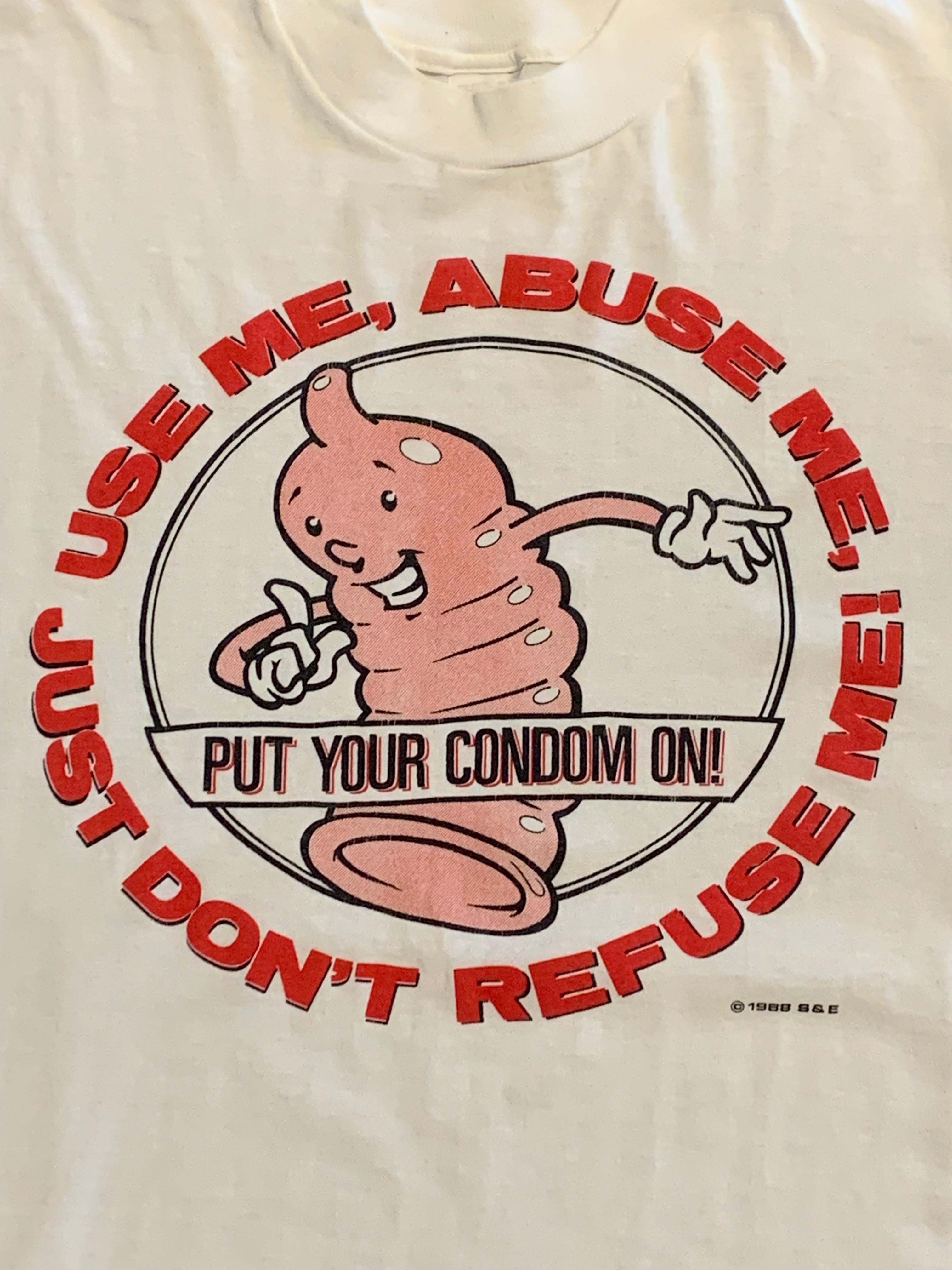 80s Put your condom on tee L/XL