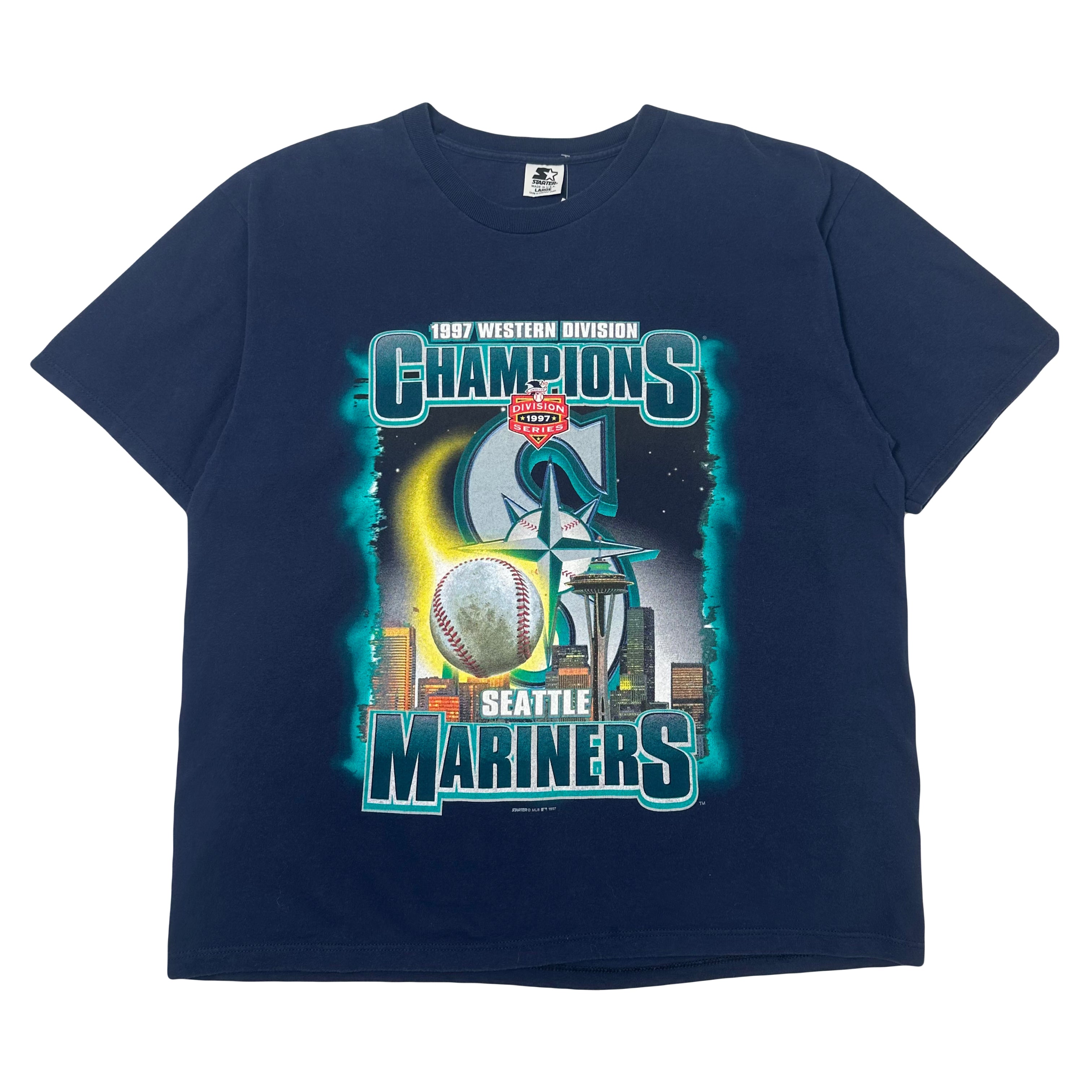 1997 Seattle Mariners Western Division Champions Graphic Tee L