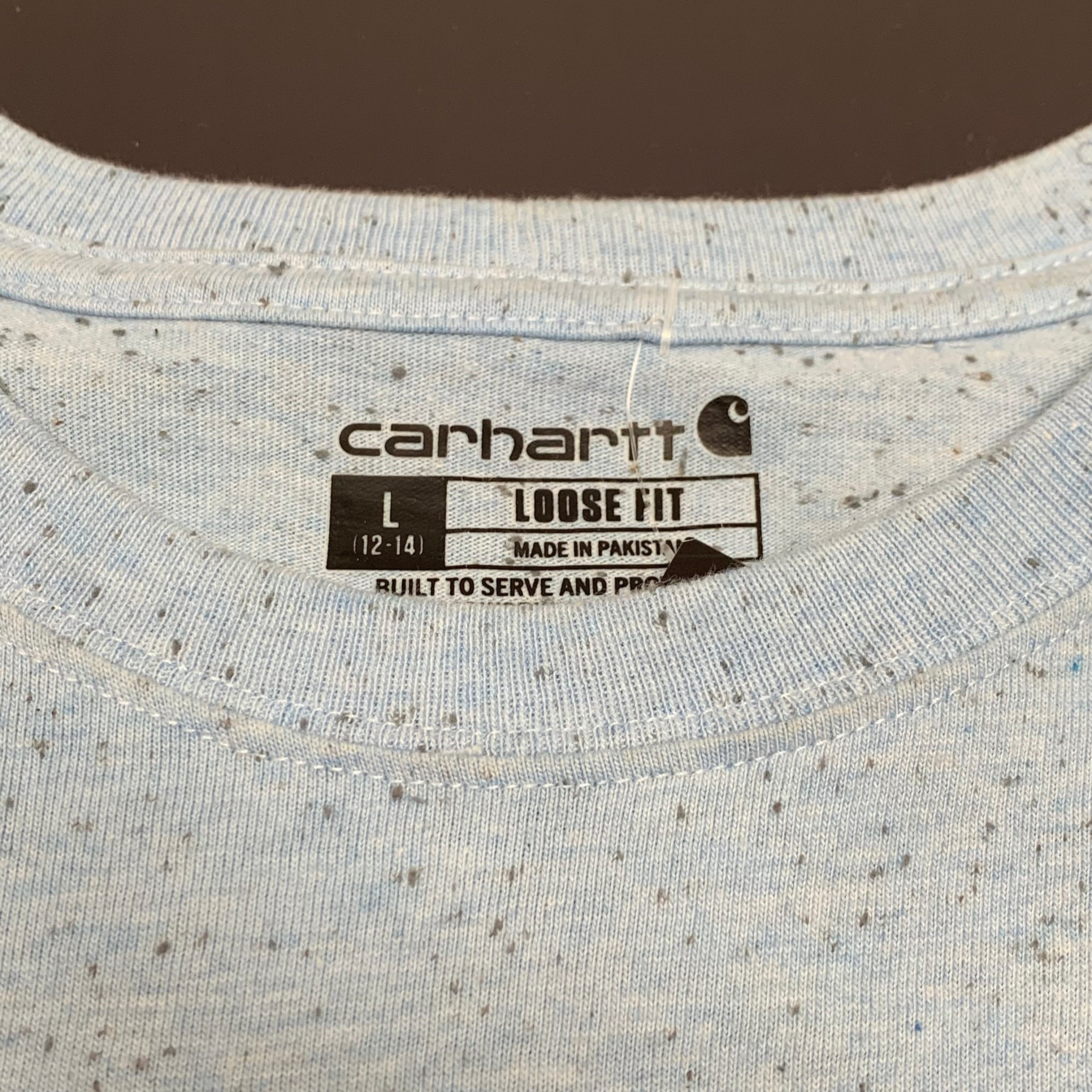 Blue Healthered Carhartt Pocket Tee L