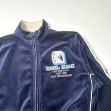 Load image into Gallery viewer, 2000s Karl Kani Tape Logo Velour Track Jacket L
