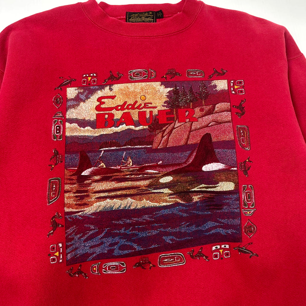 90s Eddie Bauer Aztec Graphic Sweatshirt M