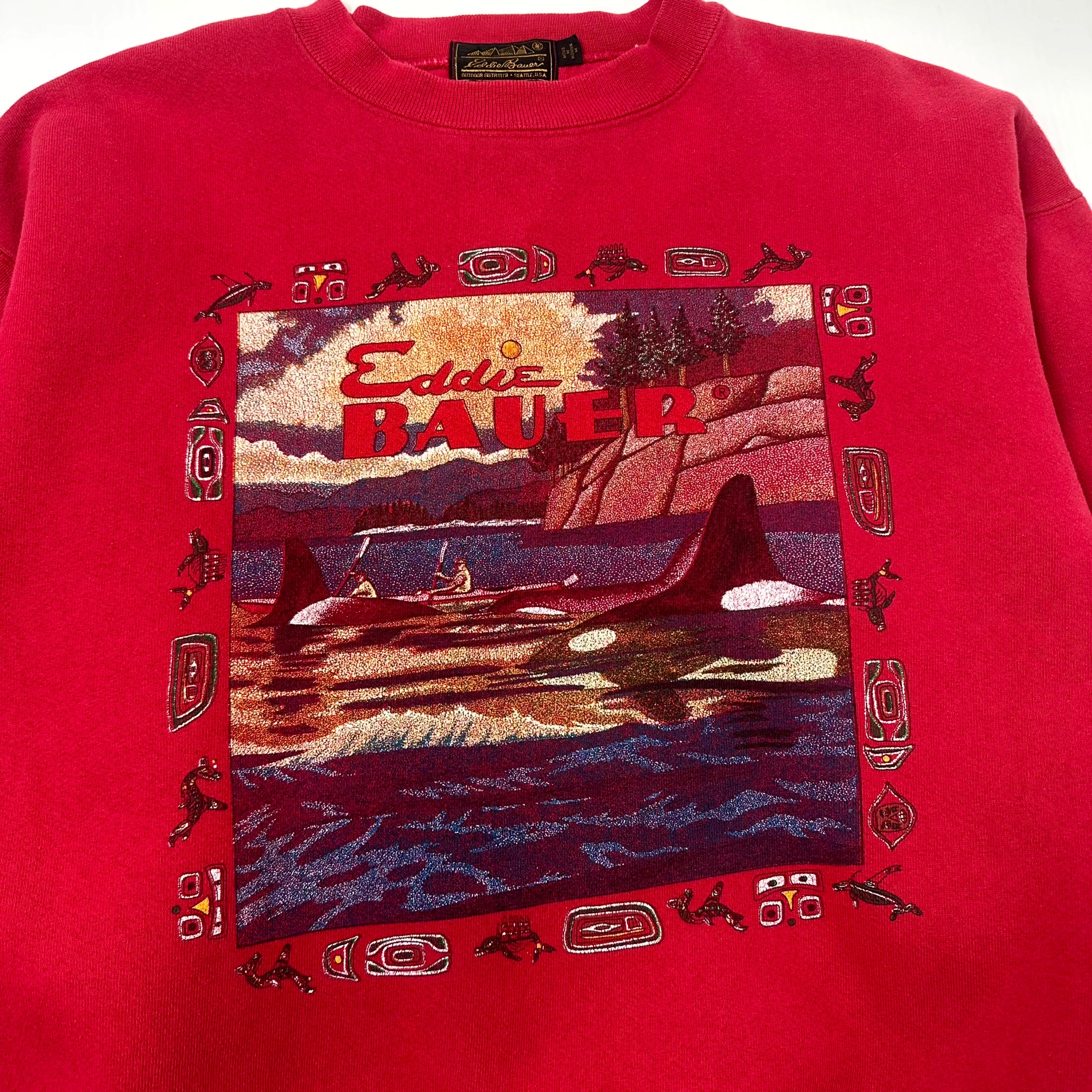 90s Eddie Bauer Aztec Graphic Sweatshirt M