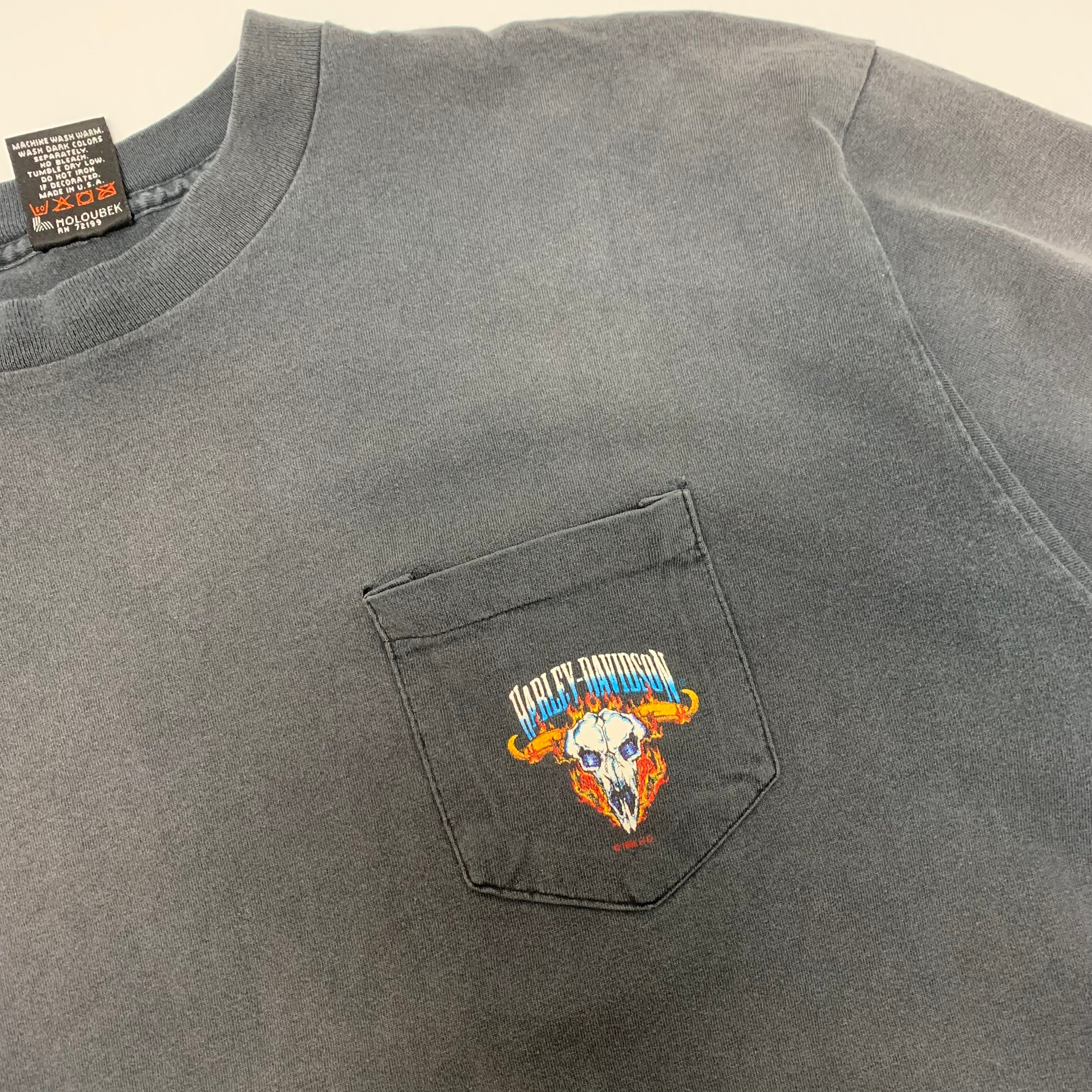 90s Harley Daytona Beach Faded Pocket Tee XL
