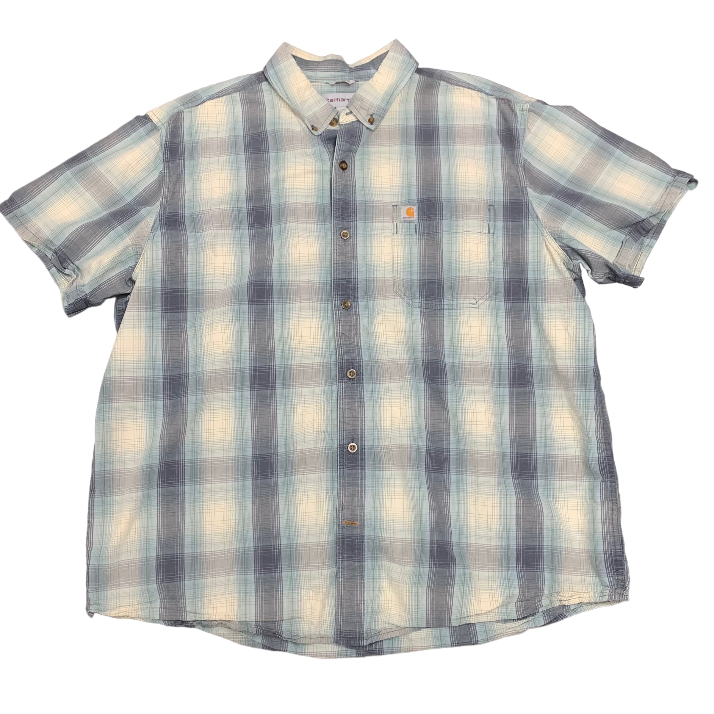 Carhartt Blue Plaid SS Shirt 2XL