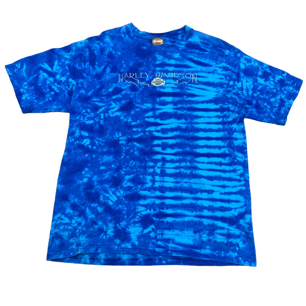 Blue Tie-Dye Harley Davidson Tee L