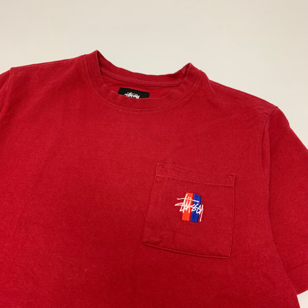 Red Stussy Pocket Tee S