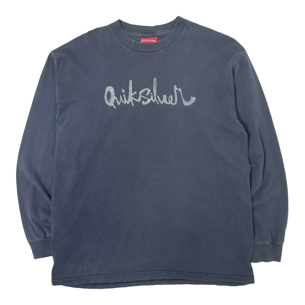 Vintage Quiksilver Script Logo Long Sleeve Shirt L