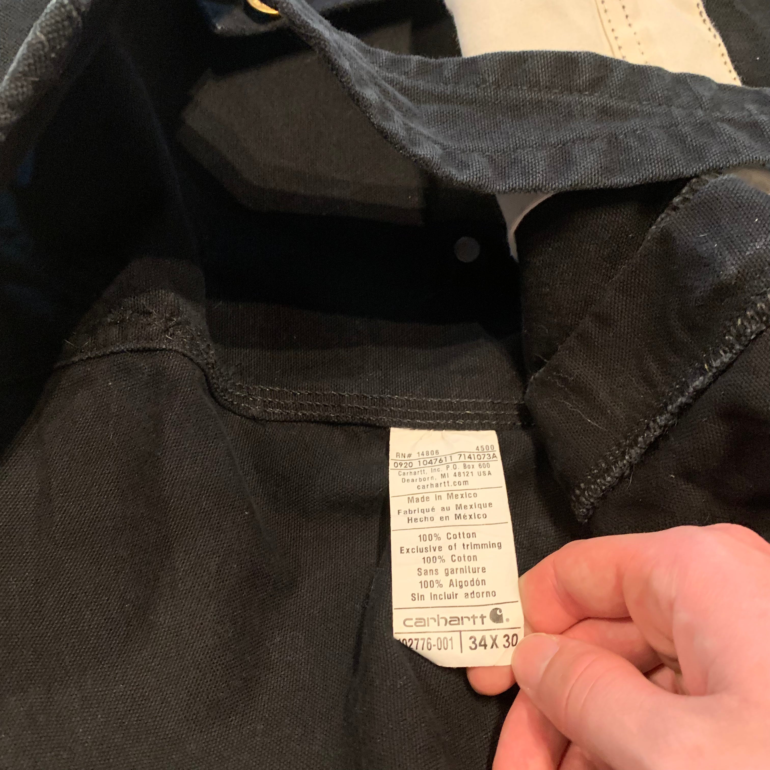 Carhartt Black Overalls 34