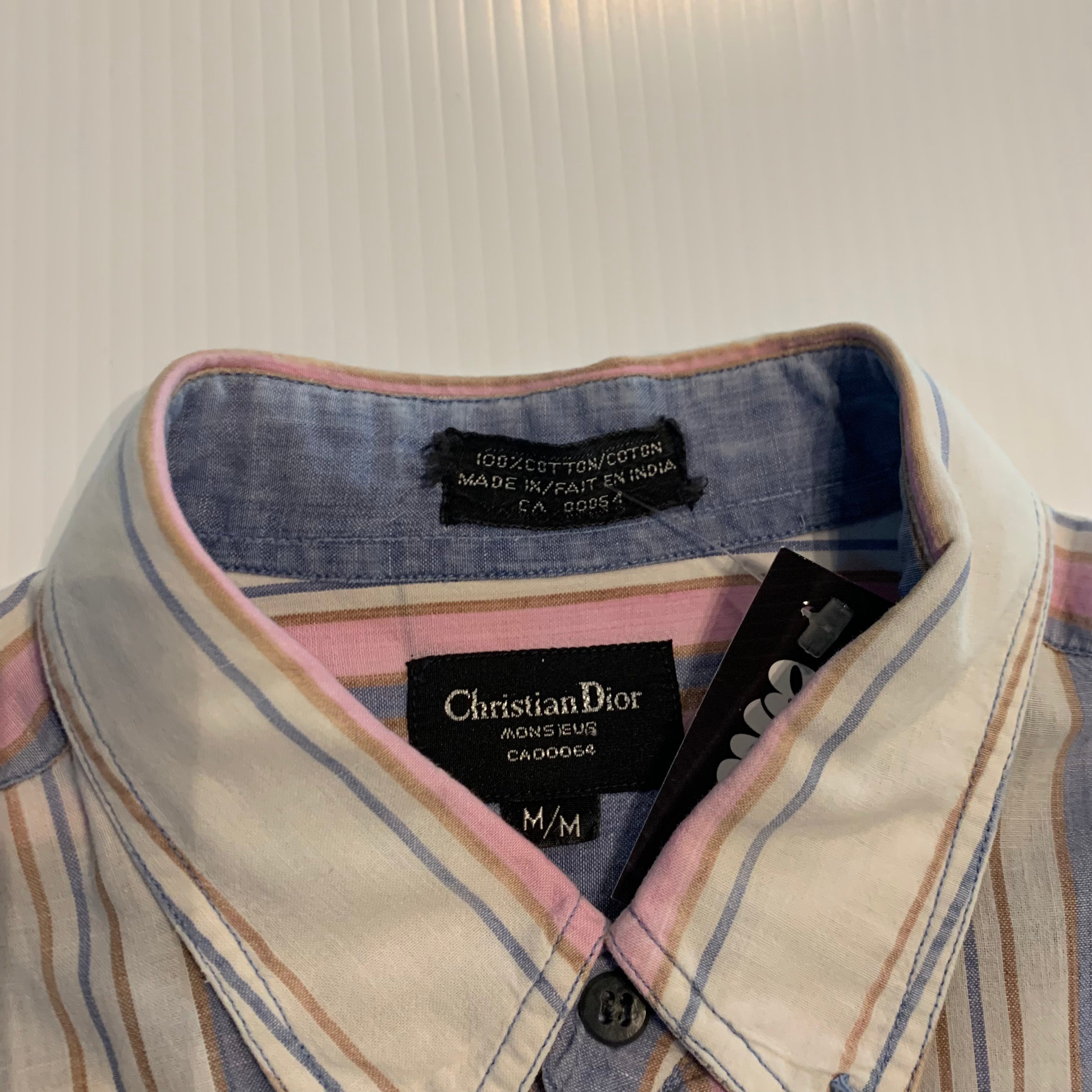 Vintage Christian Dior Striped Button Up M