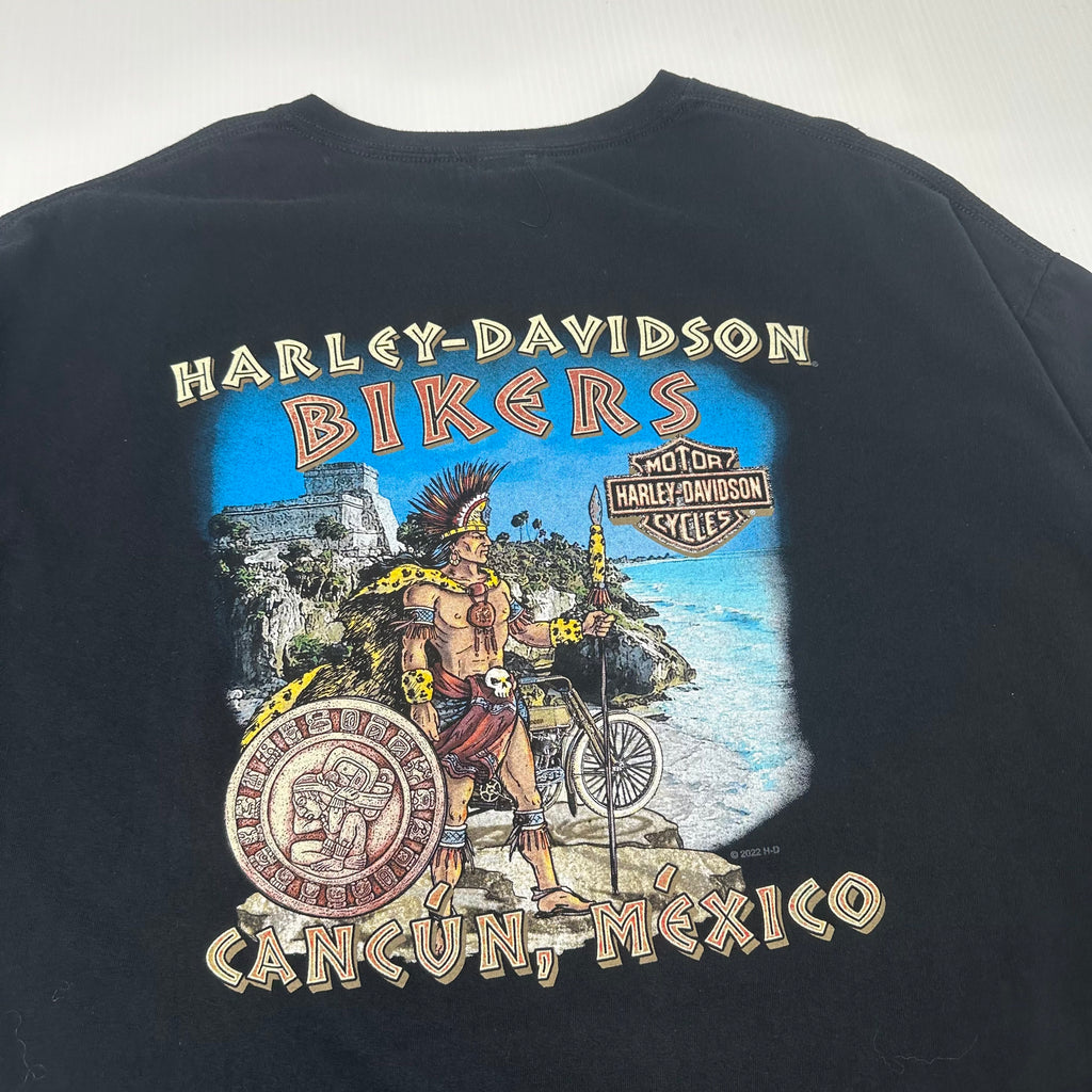 Harley Davidson Cancun Mexico Biker Graphic Tee XL