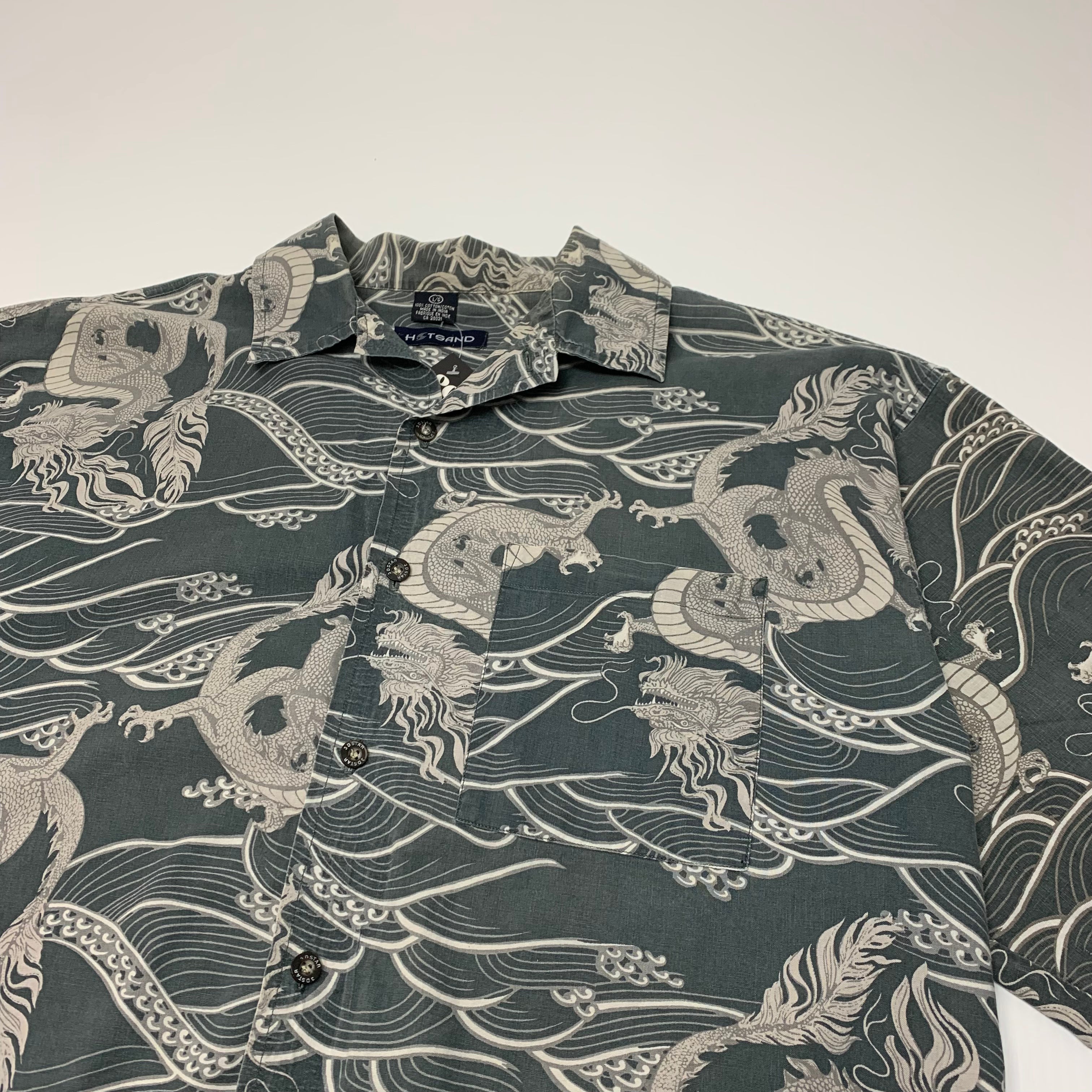 Hotsand Dragon pattern button up L