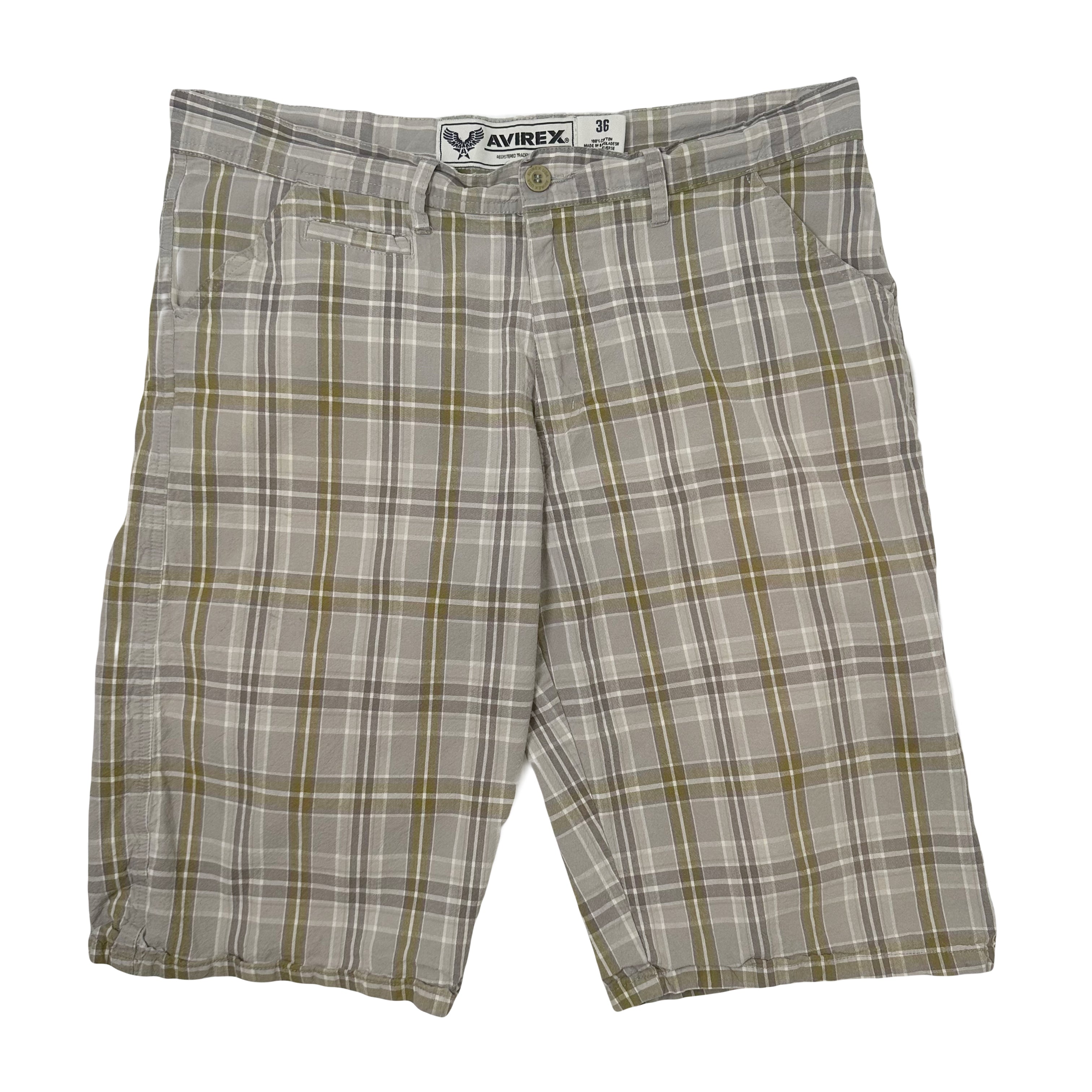 Y2K Avirex Plaid Bermuda Shorts 36