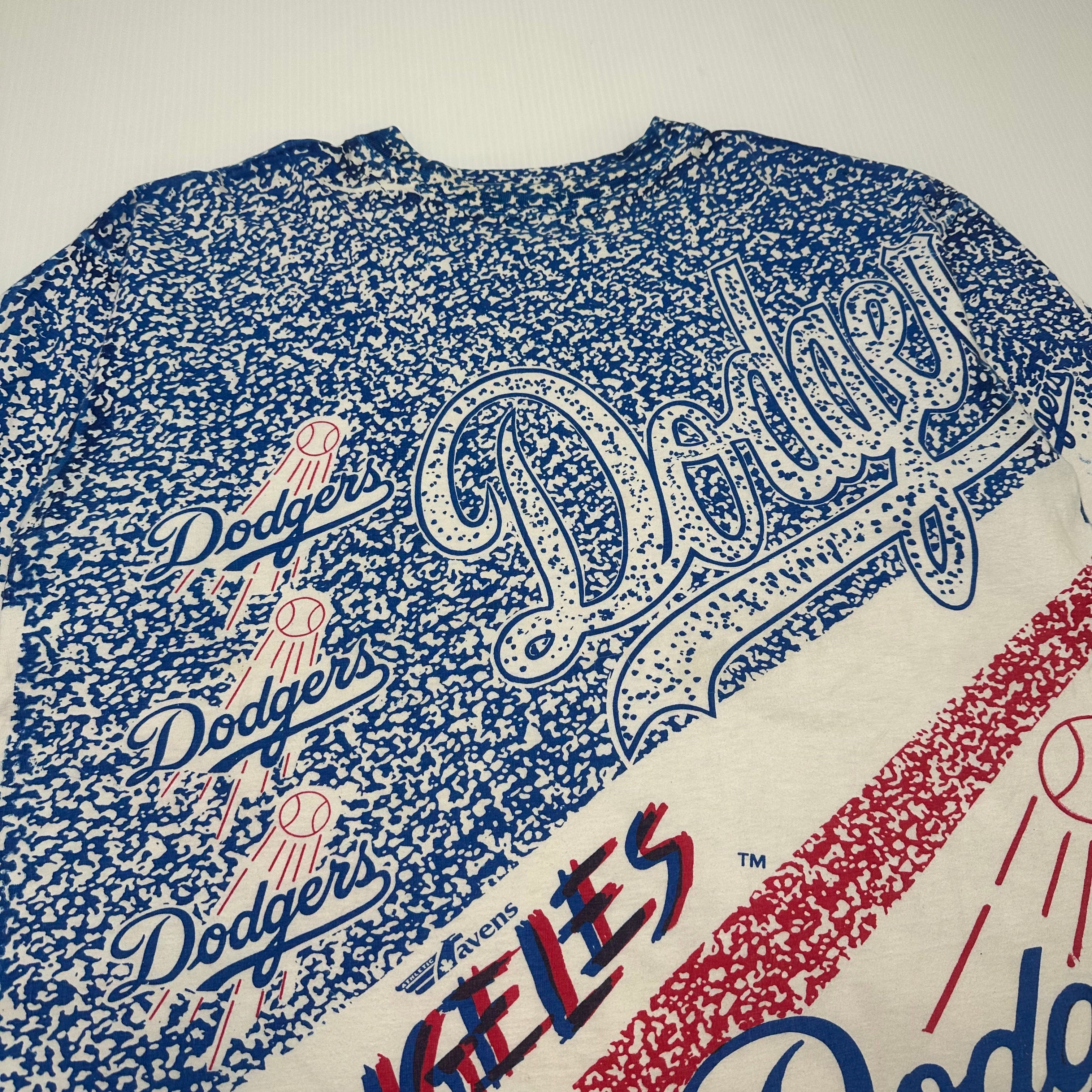 90s Ravens Athletic Los Angeles Dodgers MLB All Over Print Tee XL