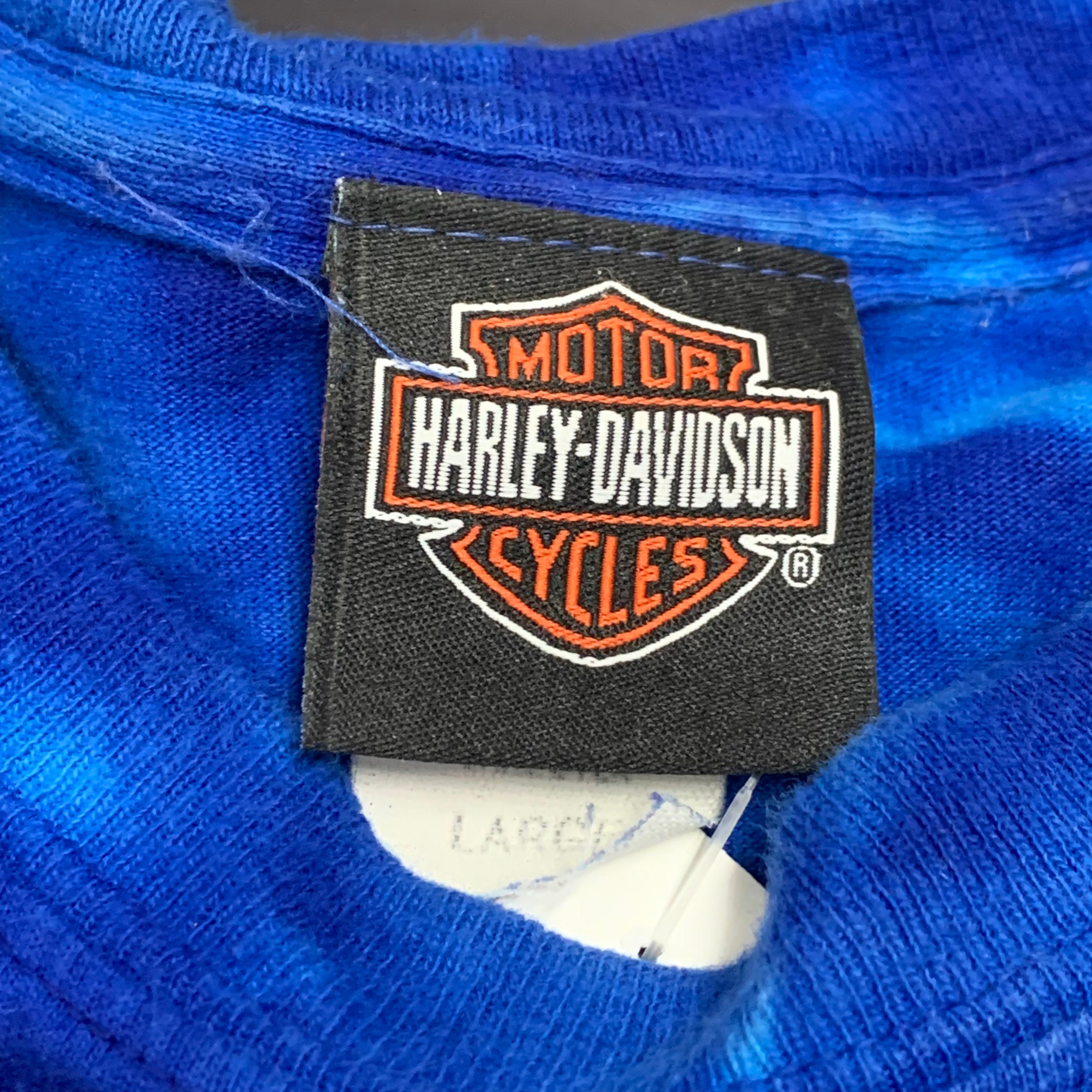 Blue Tie-Dye Harley Davidson Tee L