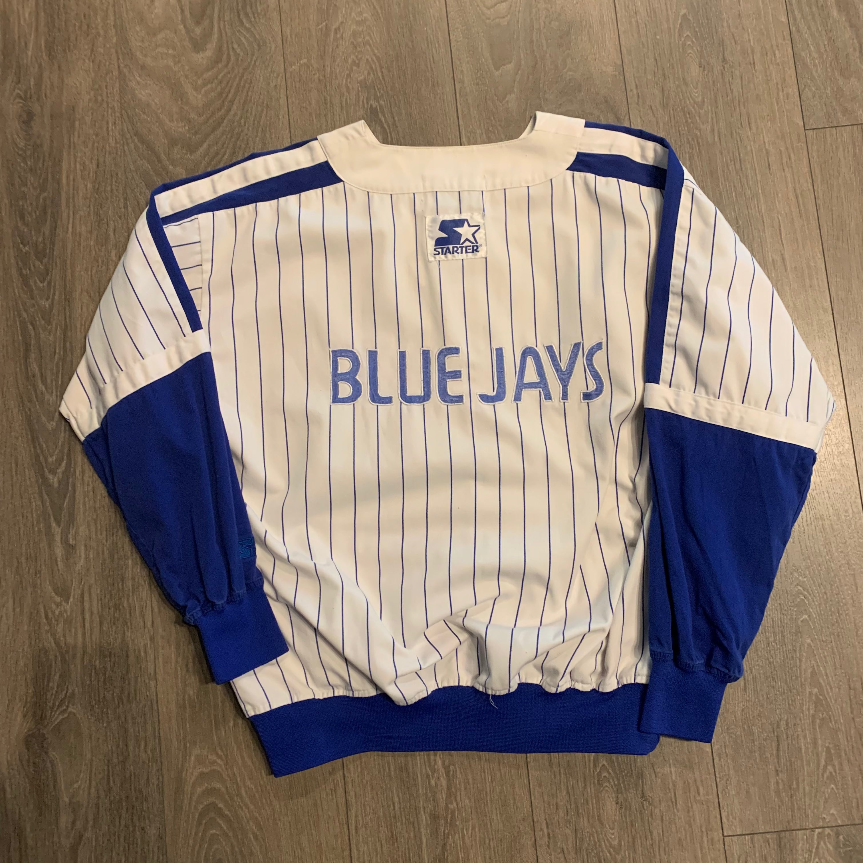Starter Blue Jays Pinstripe Pullover XL