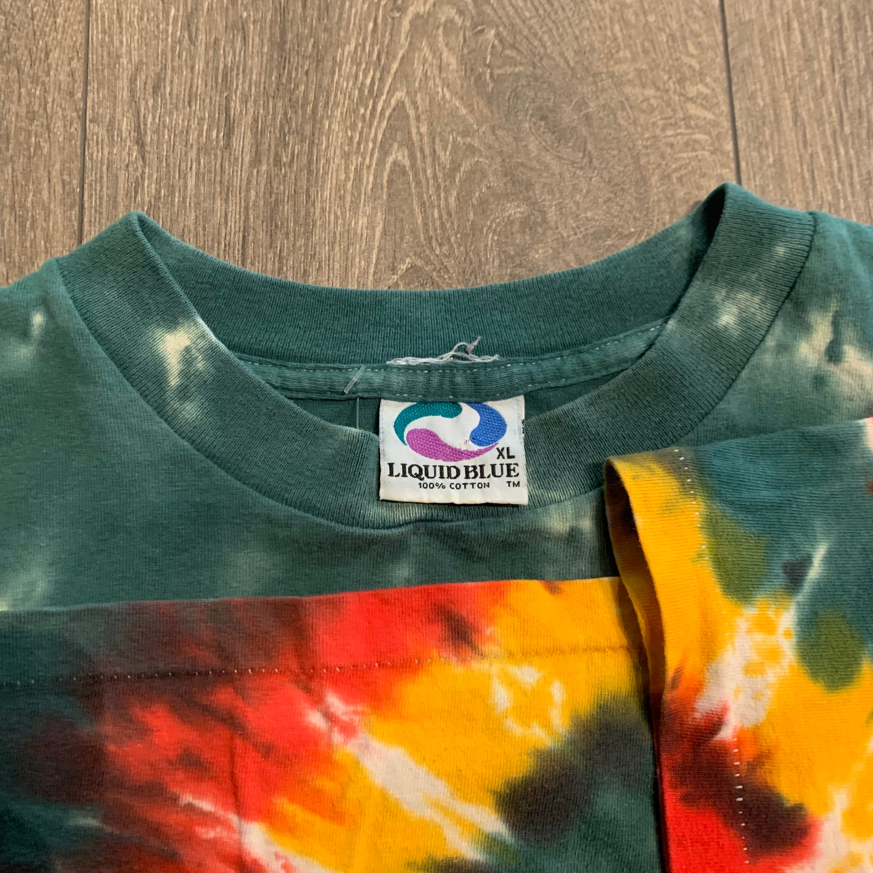 90s Liquid Blue Rastafari/Africa Tie Dye Tee XL